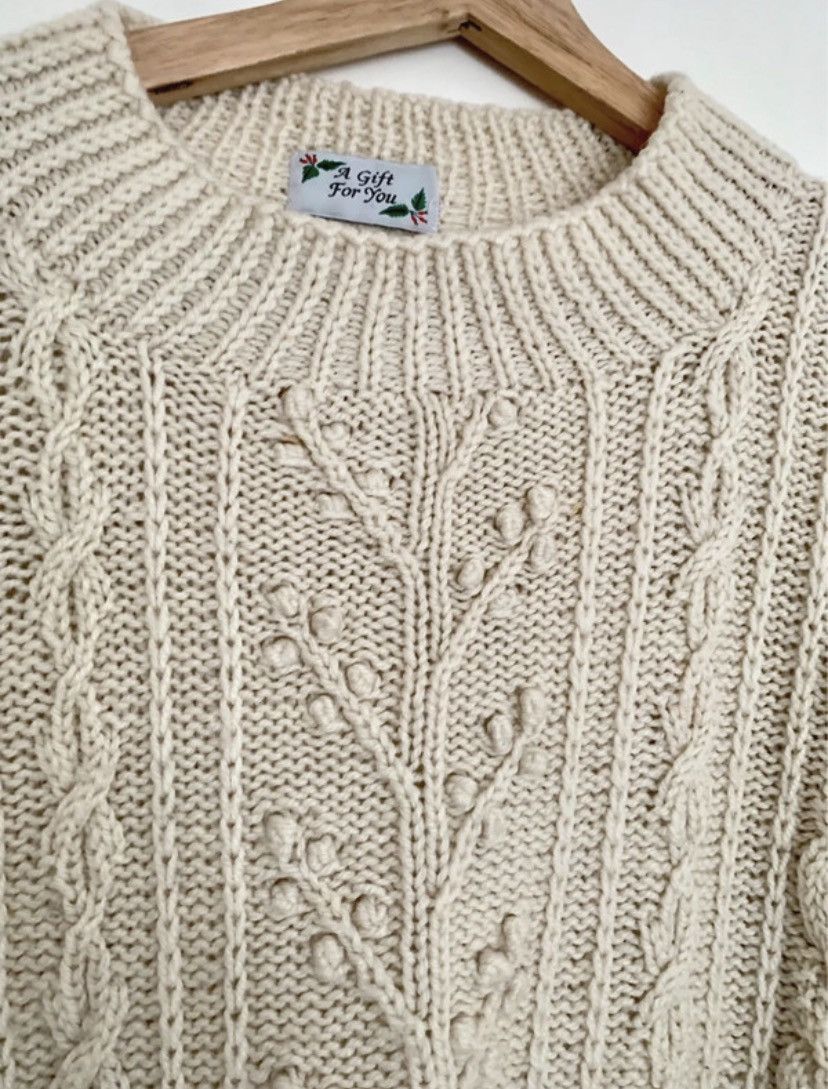 Other Cream cable knit wool sweater relaxed fit Just for you Size ONE SIZE - 3 Thumbnail