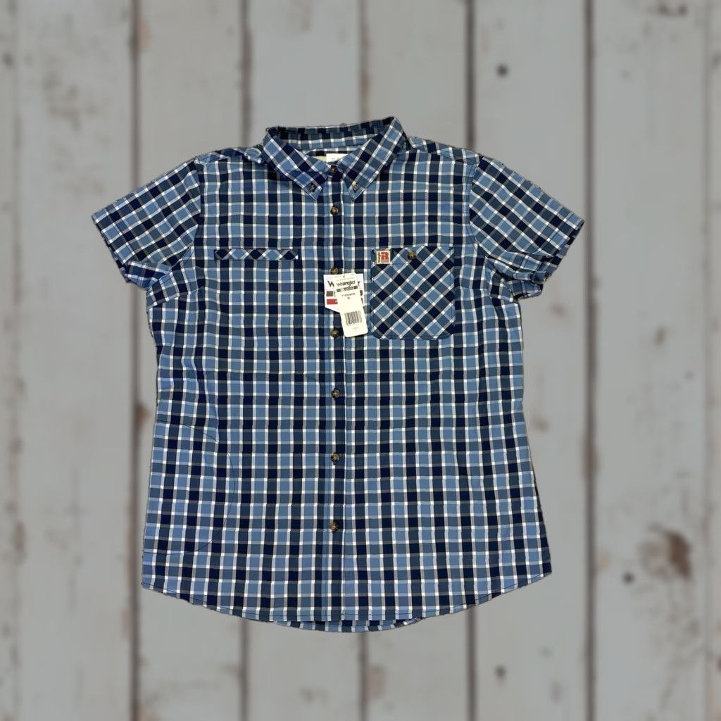 Wrangler Wrangler Shirt Women XL Blue Plaid Print Button Down NWT Workwear Casual Size XL / US 12-14 / IT 48-50 - 1 Thumbnail