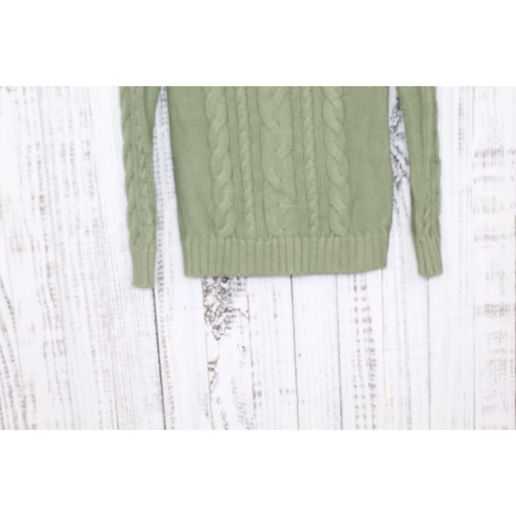 L.L. Bean LL Bean Women's Double L Cable Sweater Crewneck Bay Leaf Size S / US 4 / IT 40 - 6 Thumbnail