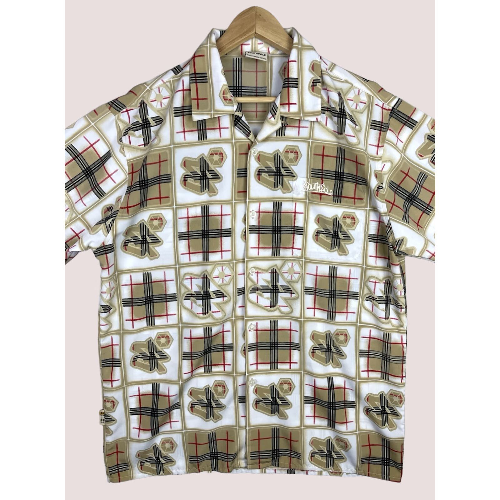 Southpole VINTAGE Southpole Shirt Mens Large Brown Camp Collar Graffiti Hip Hop Plaid Y2K Size US L / EU 52-54 / 3 - 1 Thumbnail