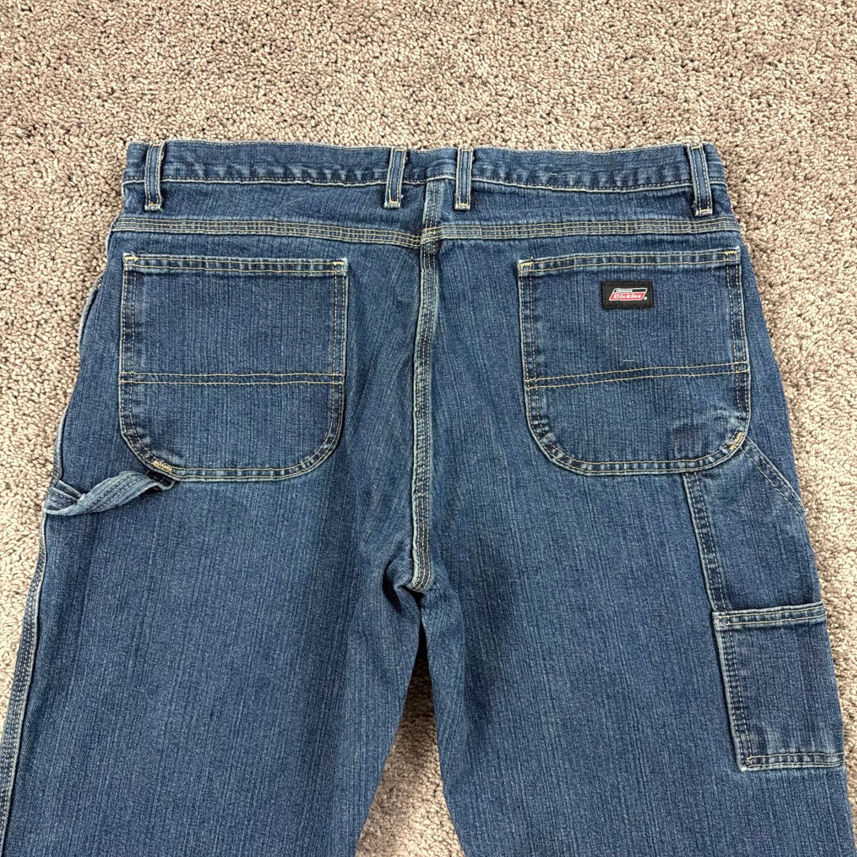 Dickies Dickies Jeans Mens 38 Straight Carpenter Denim Blue 37x30 Regular Fit Casual Workwear Outdoors - Pants Mens 38/Regular Blue Dickies Jeans Size US 38 / EU 54 - 2 Thumbnail