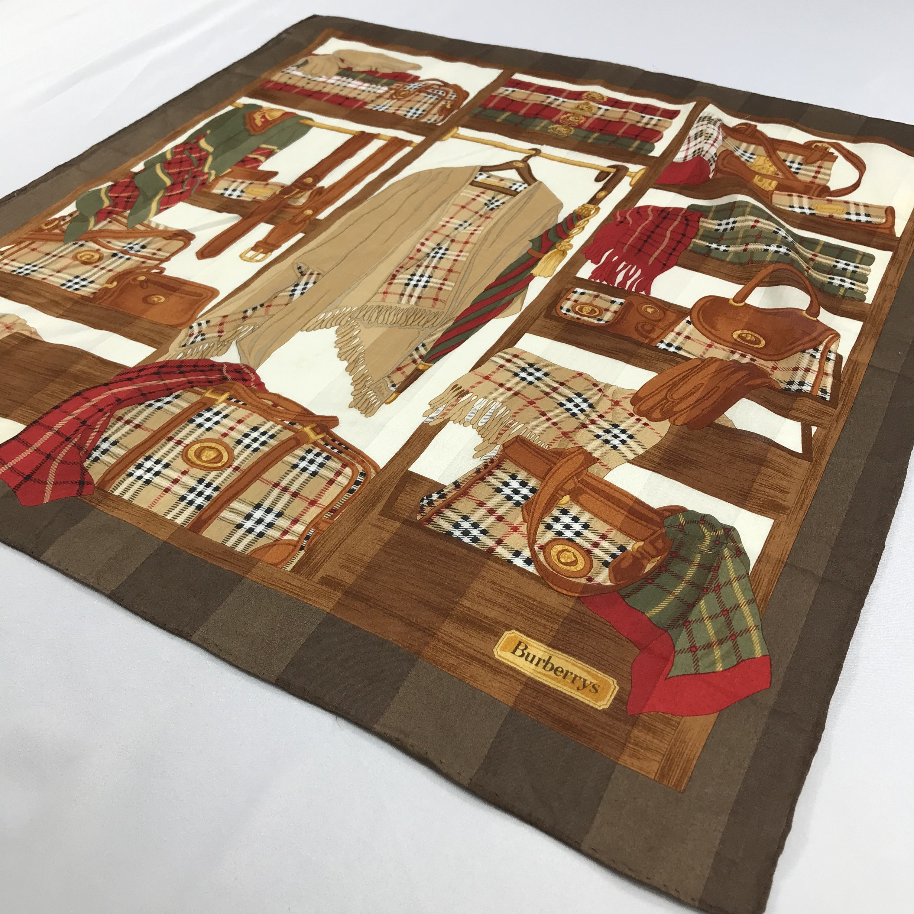 Burberry × Vintage Burberry Bandana / Handkerchief / Neckerchief - S2093 Size ONE SIZE - 2 Thumbnail