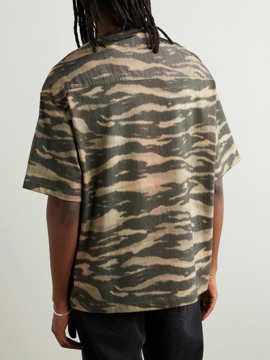 o1loc1c0626 Printed Shell Trimmed Jersey T-Shirt Multicolor