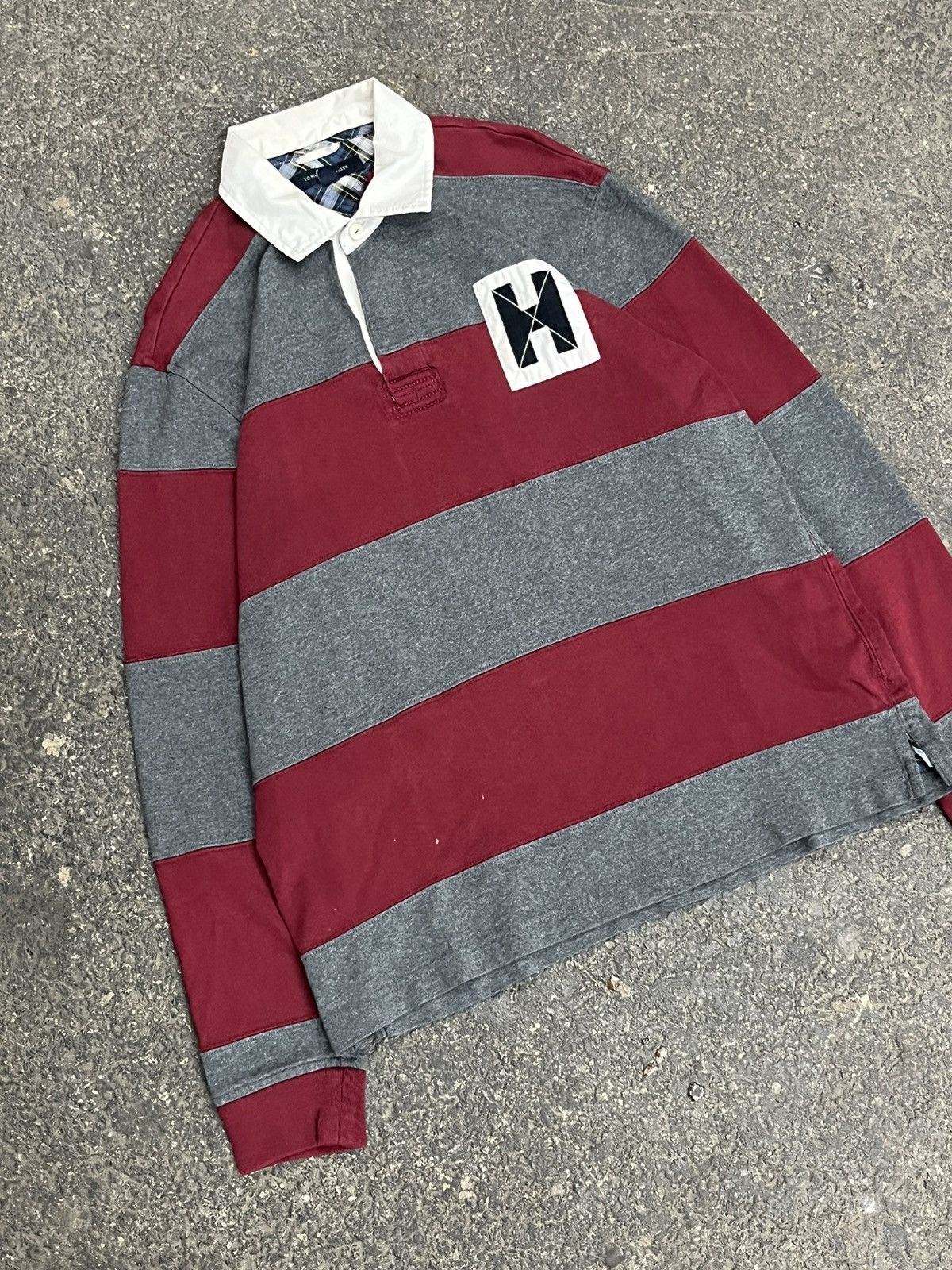 Tommy Hilfiger × Vintage Rugby striped vintage Tommy Hilfiger polo shirt preppy 90s Size US M / EU 48-50 / 2 - 2 Thumbnail