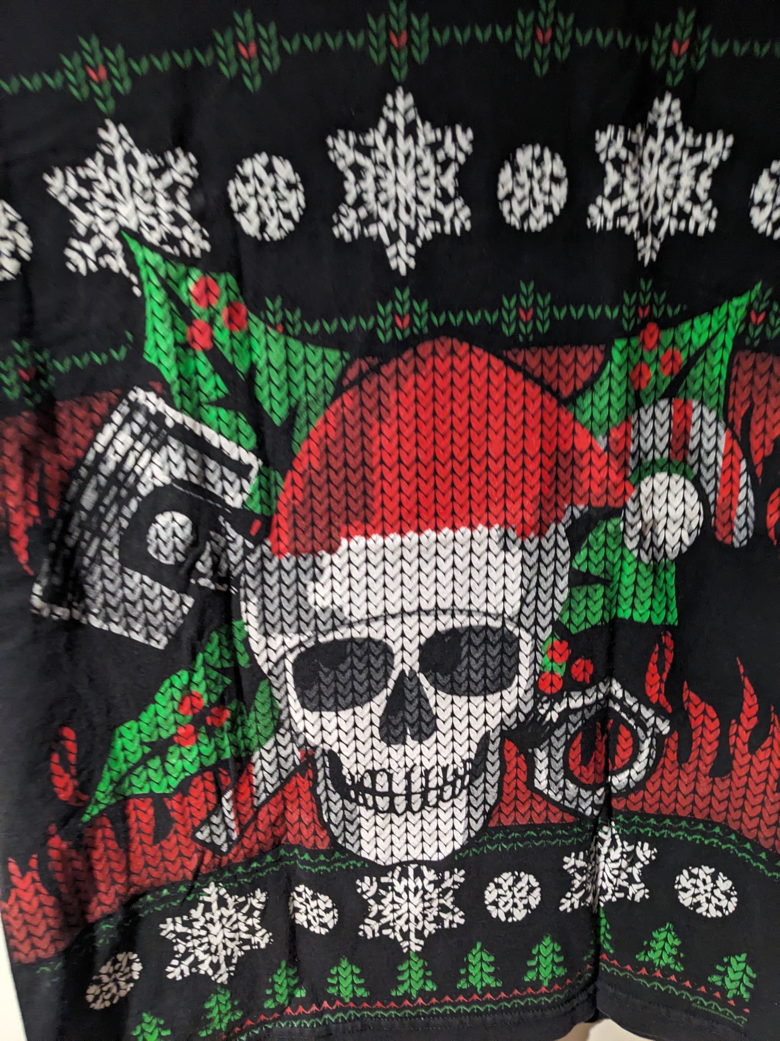 Harley Davidson × Vintage Vintage Y2K Hot Leathers Ugly Christmas Skull T-Shirt Size US M / EU 48-50 / 2 - 2 Thumbnail