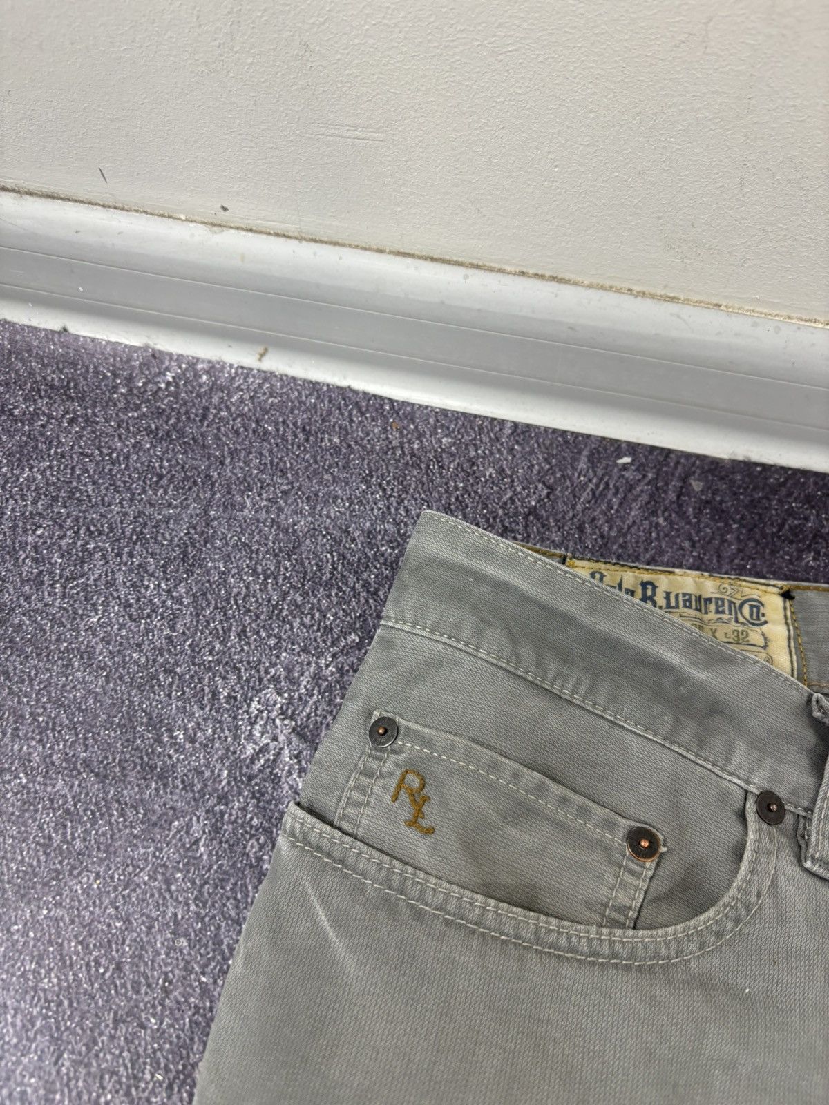 Polo Ralph Lauren Polo Ralph Lauren Men’s Gray Luxury Baggy Pants Jeans Size US 35 - 16 Thumbnail