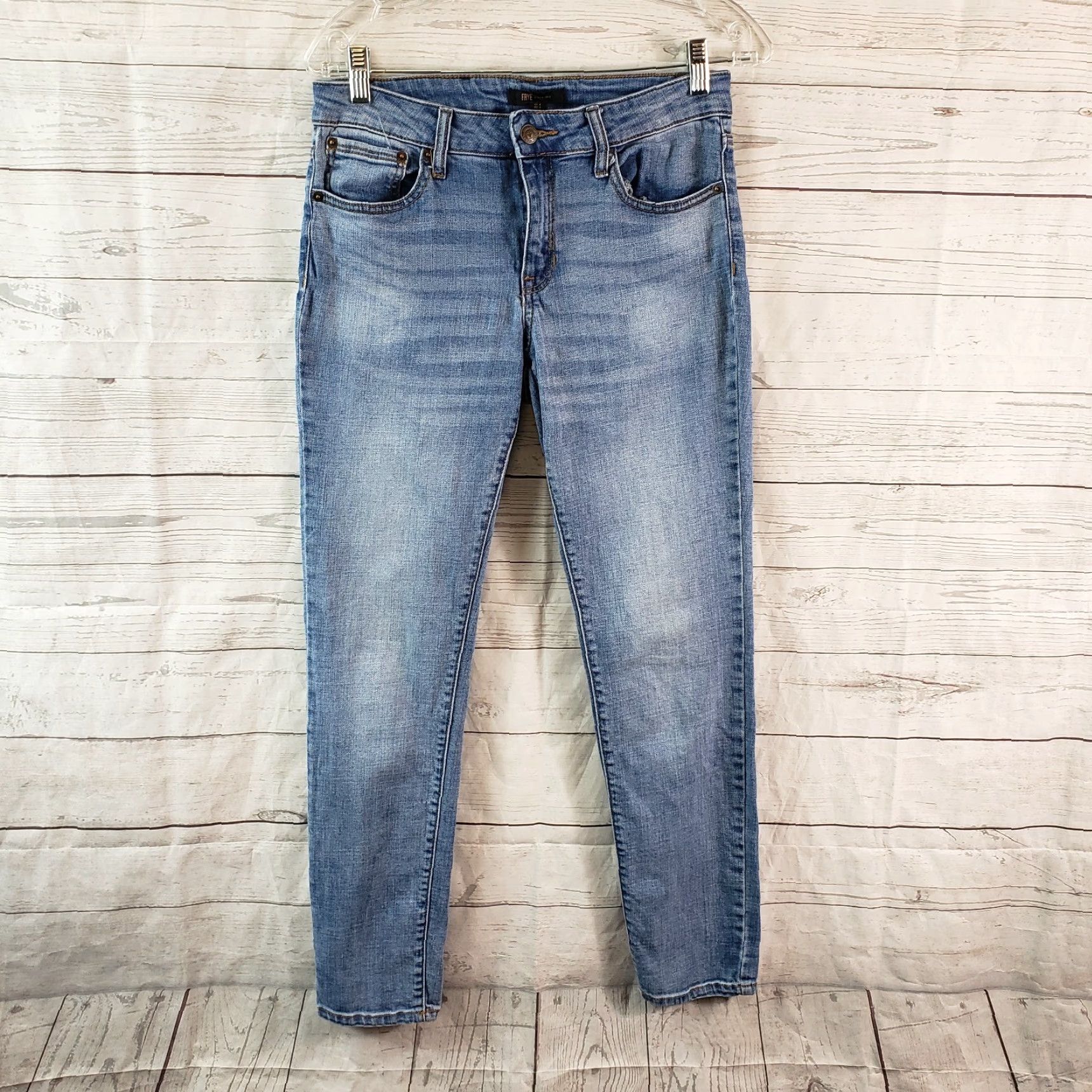 Frye Frye Womens Skinny Jeans Sz 4 Blue Medium Wash Mid Rise Jeans Ladies 4 Blue Skinny Womens Size 27" / US 4 / IT 40 - 2 Thumbnail