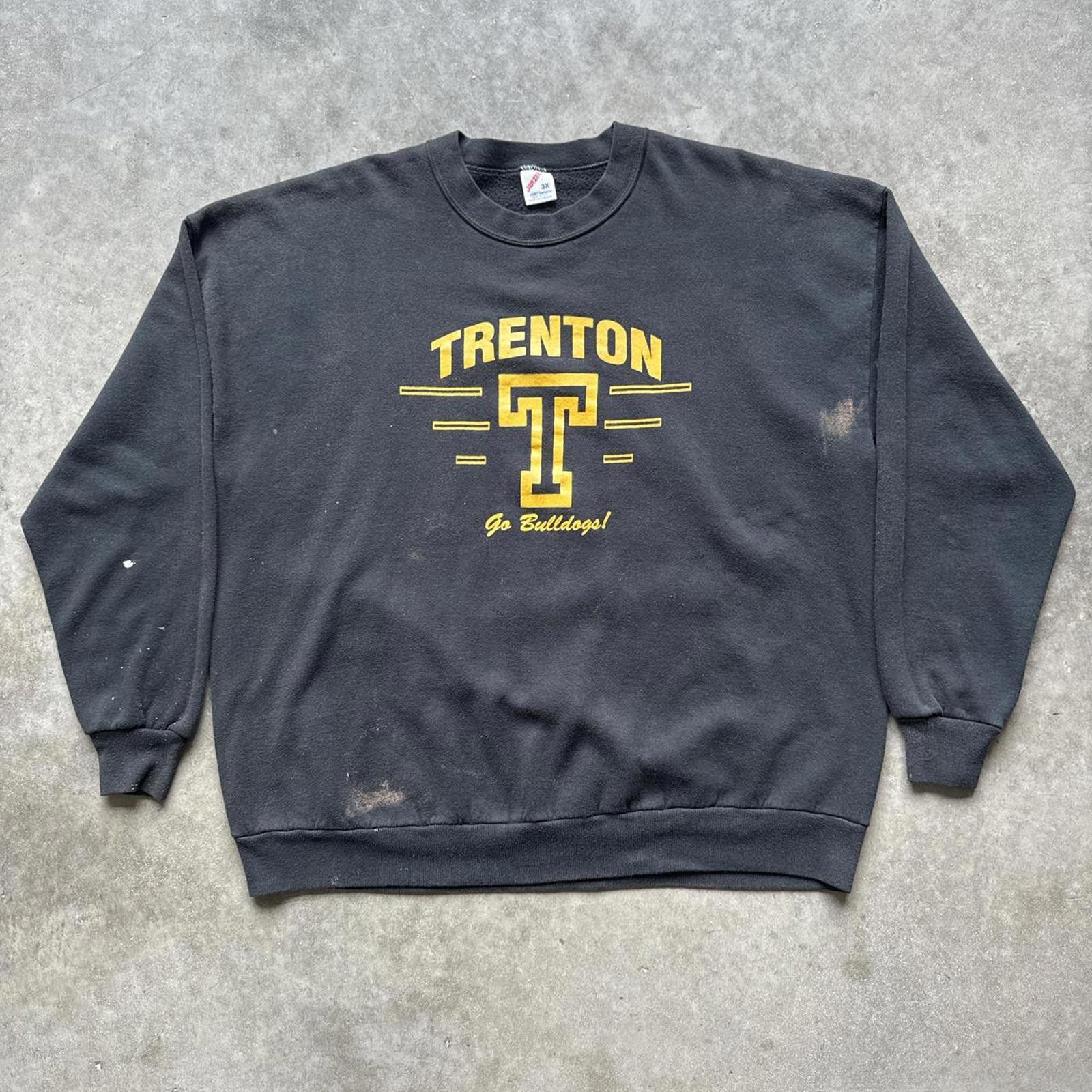 Jerzees Trenton “Go Bulldogs” 80’s Jerzees Black Faded Crewneck Size US XXL / EU 58 / 5 - 1 Thumbnail