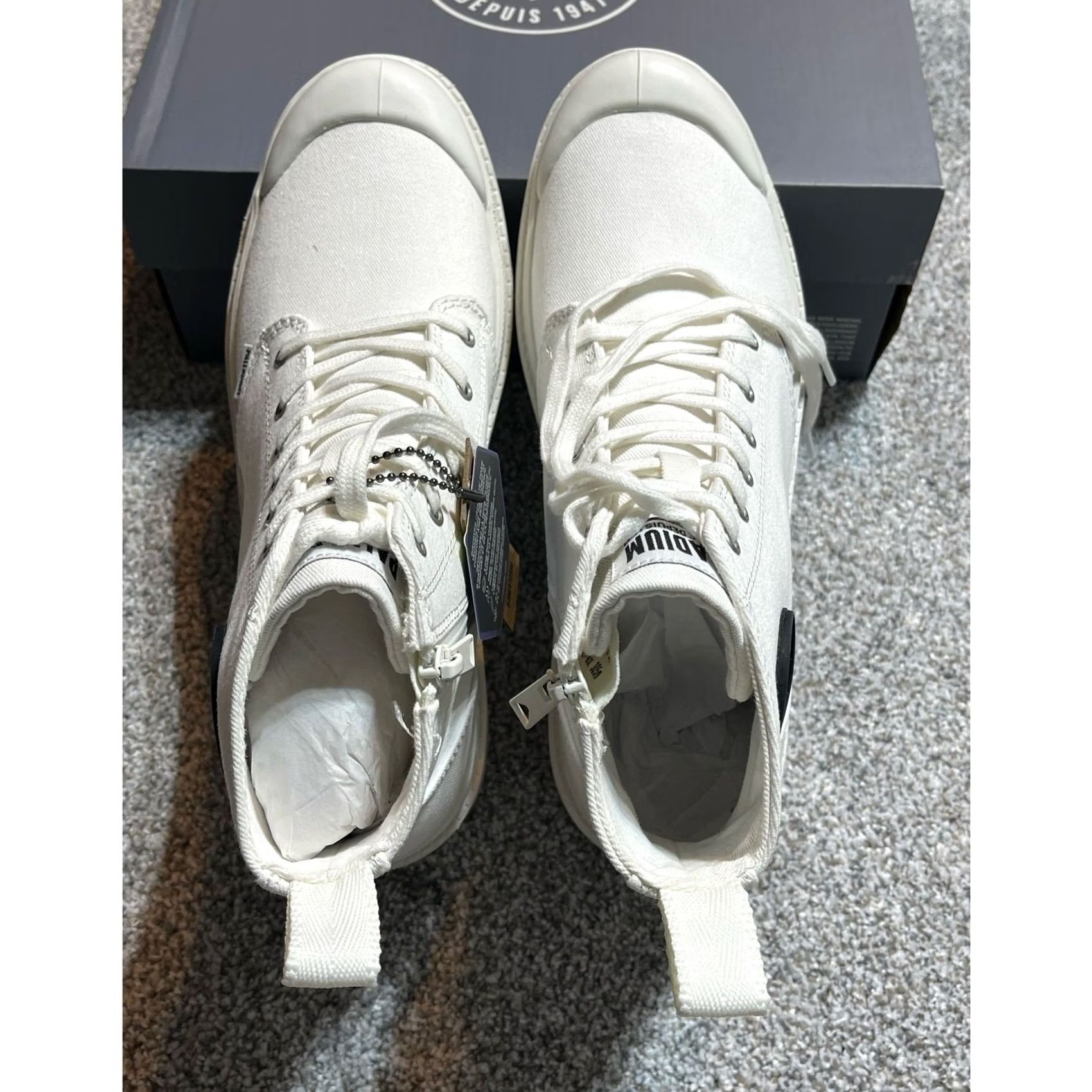 Palladium Palladium Canvas Boot 10 90s Revival Minimalist Grunge Clean Girl Gorpcore Comfy Women Boots Casual Travel Combat Ankle Lace Up White Rubber Shoes Size US 8 / IT 38 - 5 Thumbnail