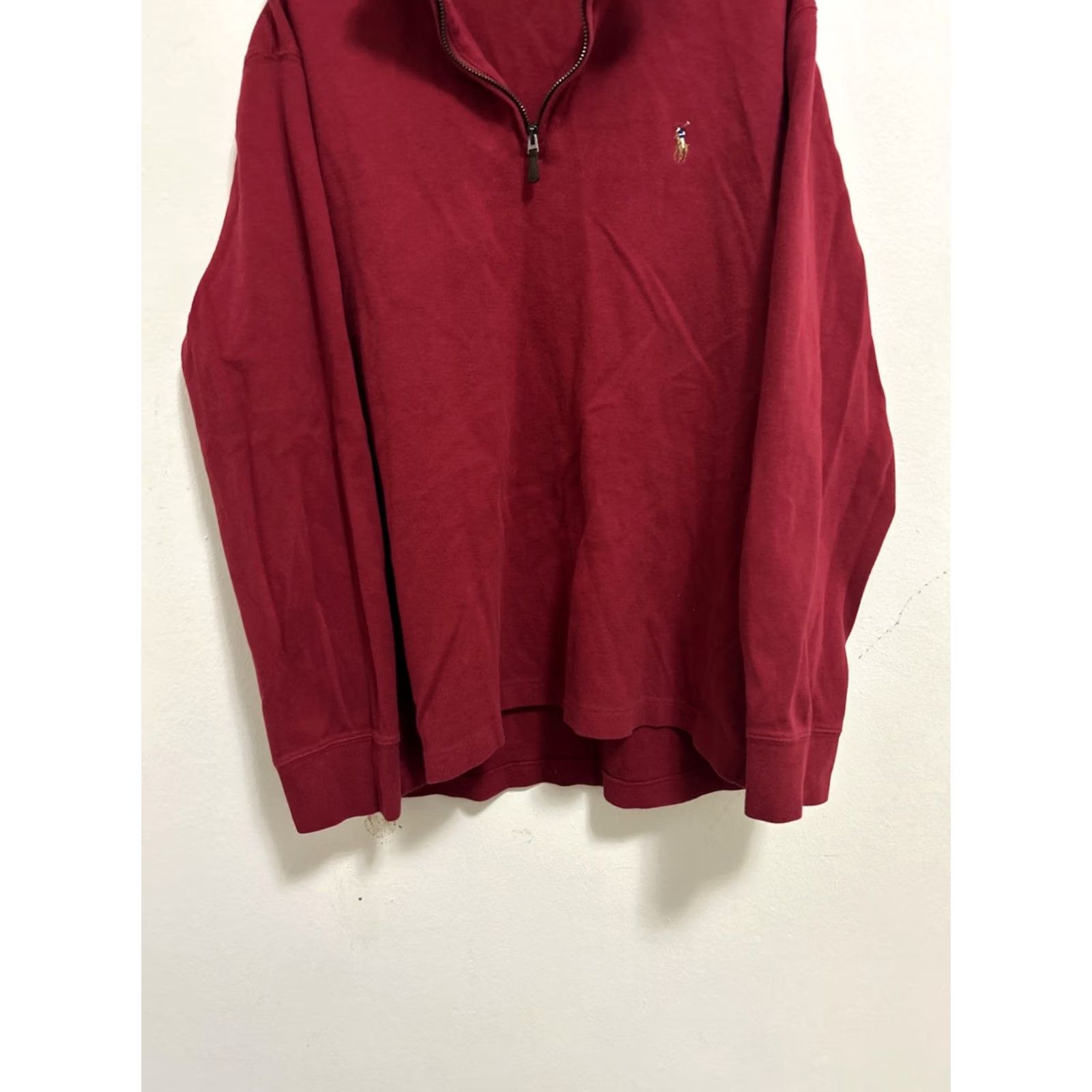Ralph Lauren Polo Ralph Lauren Sweater Mens Large Red Estate Rib 1/4-Zip Pullover Cotton Rib-Knit Embroidered Logo Pony Size US L / EU 52-54 / 3 - 5 Thumbnail