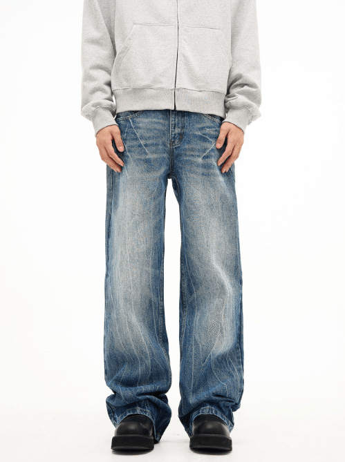 Japanese Brand Lightning washed retro cleanfit straight flared jeans y2k Size US 32 / EU 48 - 3 Thumbnail