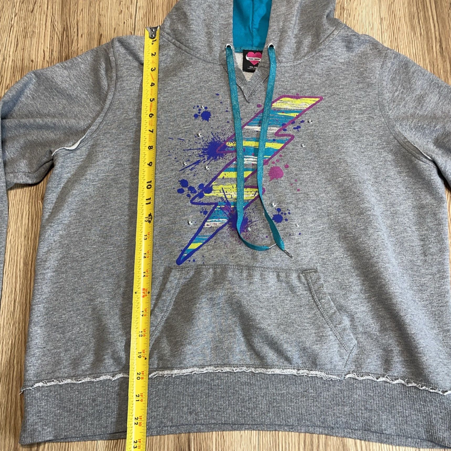 Vintage VINTAGE Hard Candy Hoodie Women Junior 2XL Gray Pullover Activewear Size XXL / US 16-18 / IT 52-54 - 4 Thumbnail
