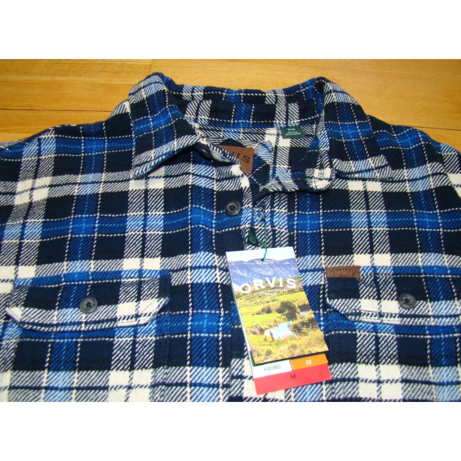 Orvis Orvis Shirt Mens Medium Heavy Weight Blue Plaid Flannel Button Long Sleeve NWT Size US M / EU 48-50 / 2 - 3 Thumbnail