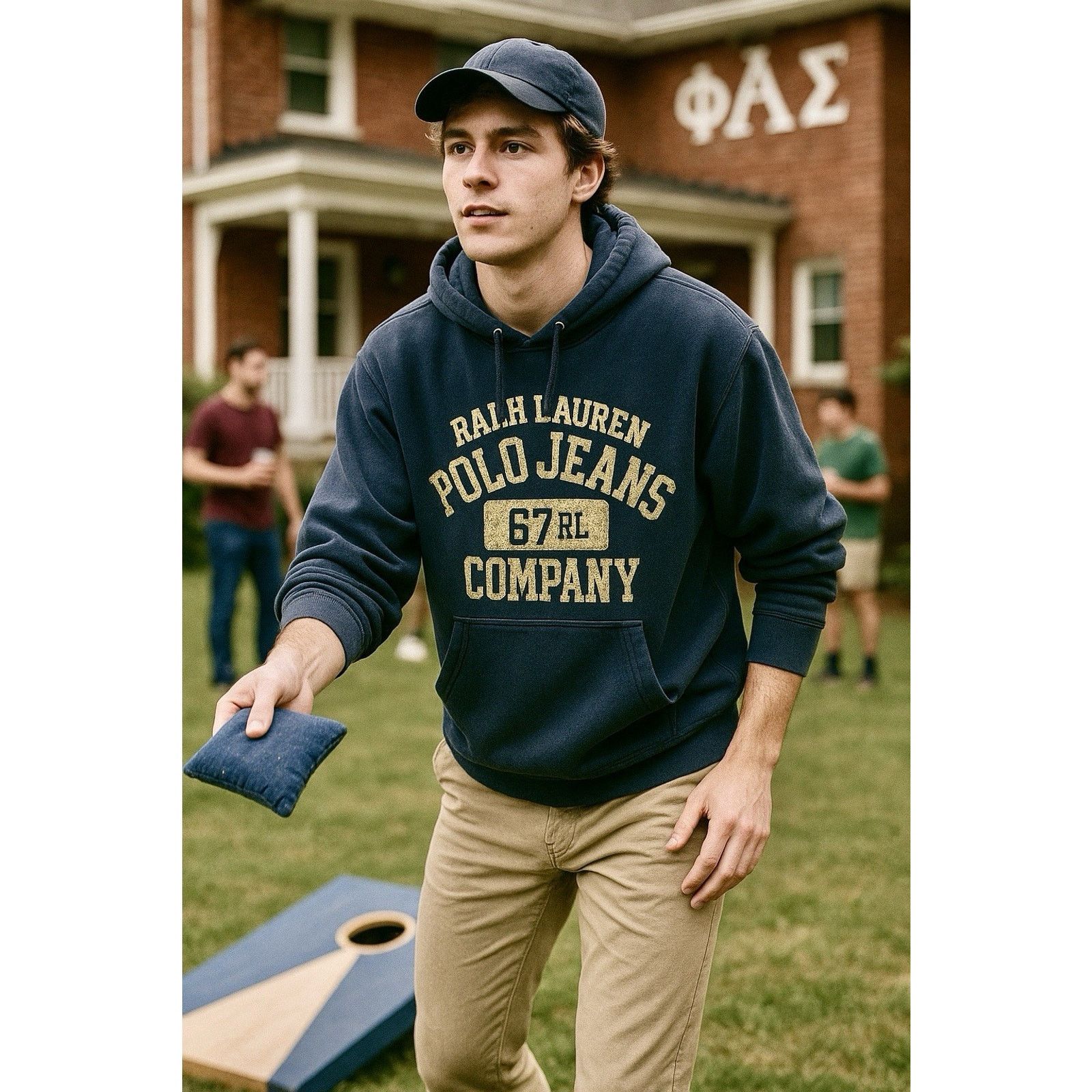 Polo Ralph Lauren Vintage Polo Jeans Company Navy logo Hoodie Sz XL preppy Size US L / EU 52-54 / 3 - 1 Thumbnail