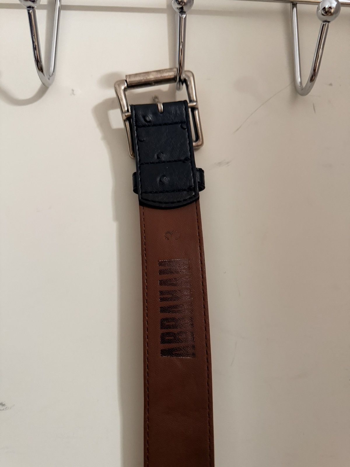 Other Abraham ostrich belt rare Size 32 - 1 Thumbnail