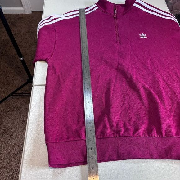 Adidas Adidas Sweatshirt Women M Burgundy Red 1/4 Zip Pullover Size M / US 6-8 / IT 42-44 - 10 Thumbnail