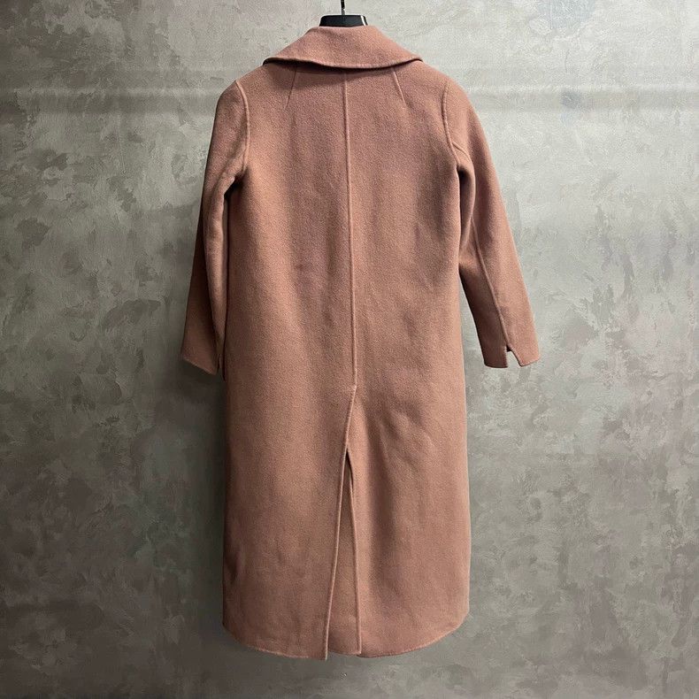 Max Mara Max Mara Long coat with lotus root pink lapel design Size L / US 10 / IT 46 - 5 Thumbnail