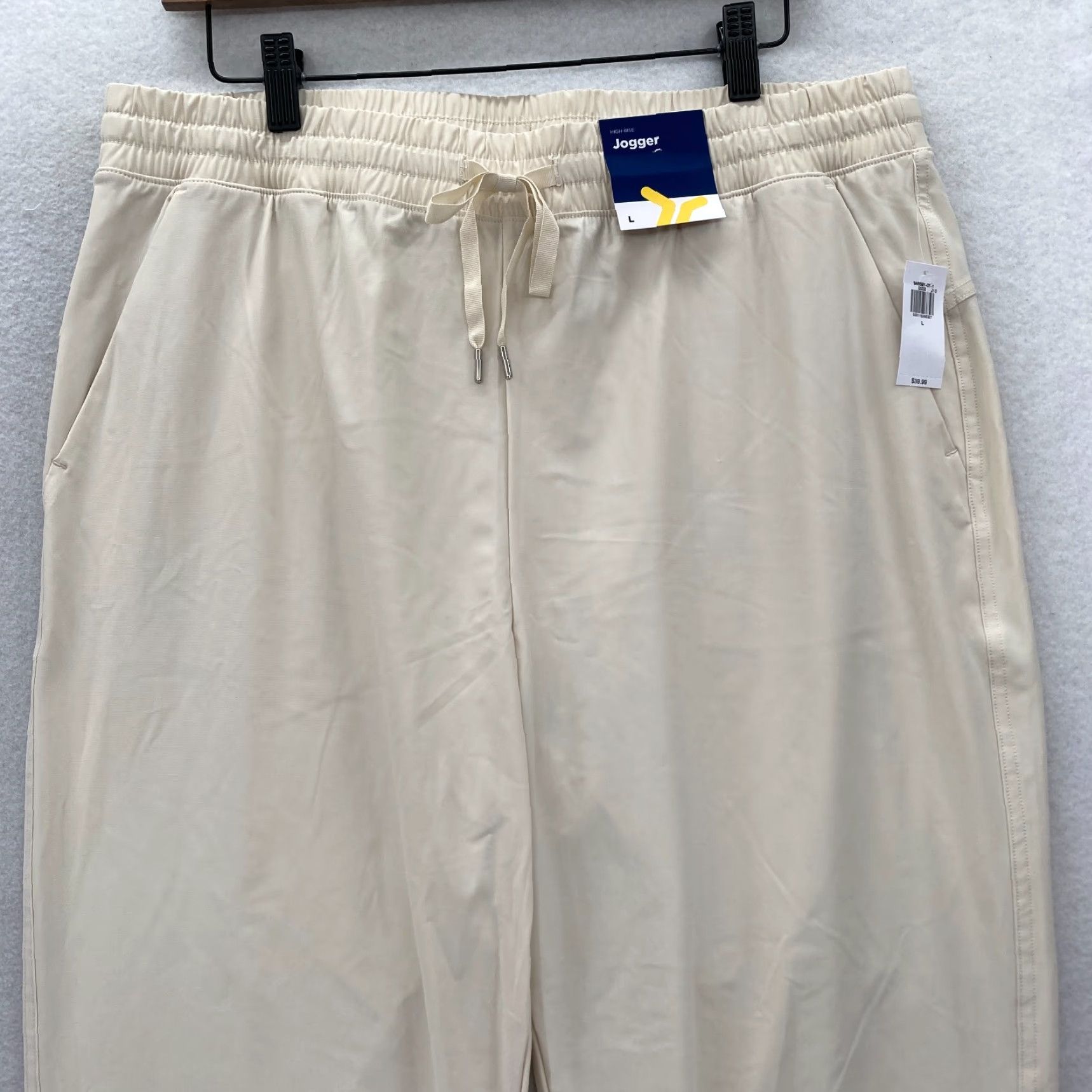 Old Navy Old Navy Active Joggers Women’s Large Beige Stretch High Rise Quick Dry Casual Size 24" / US 00 / IT 34 - 2 Thumbnail