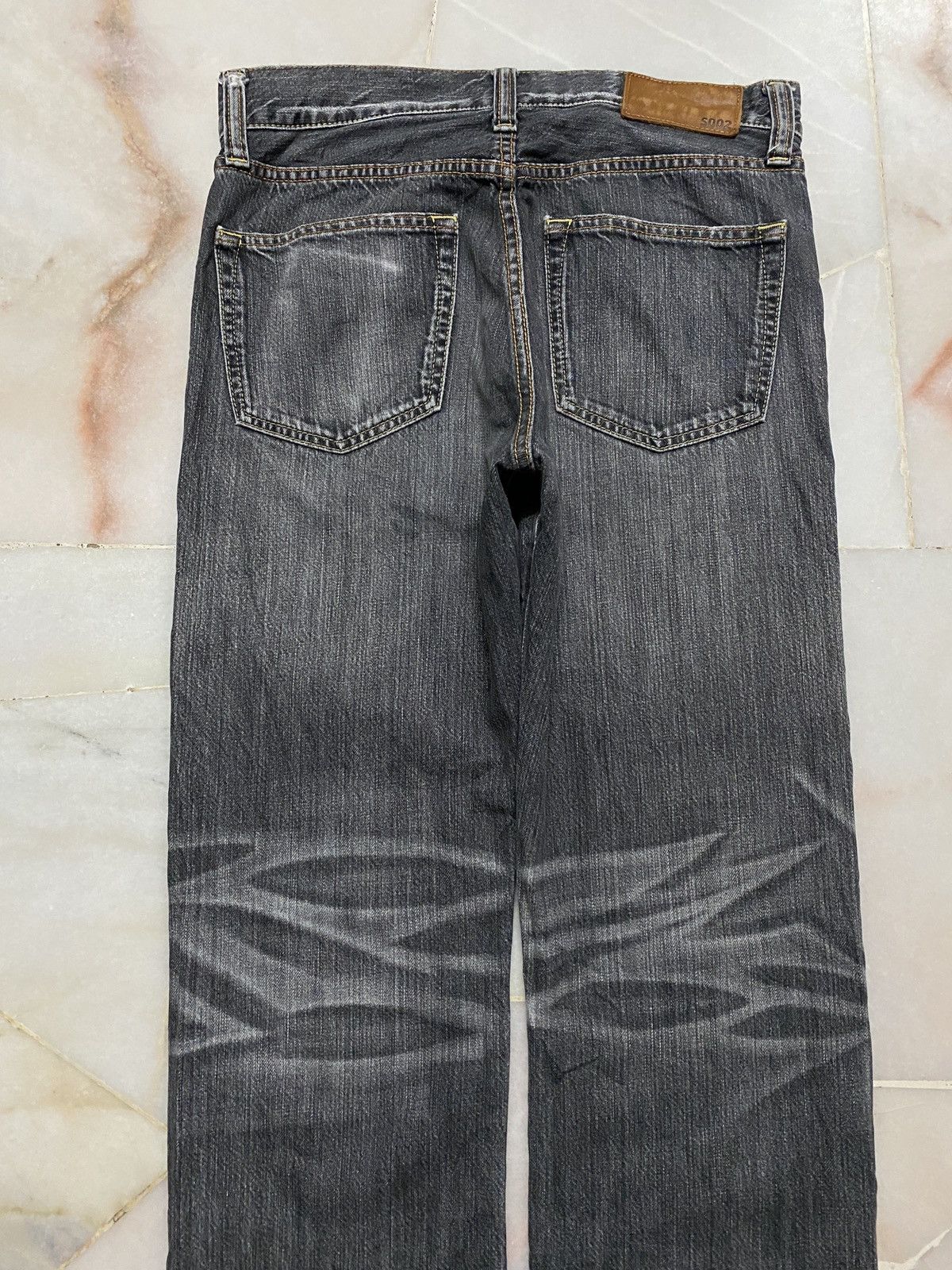 If Six Was Nine × Japanese Brand 💥Baggy 90s Uniqlo S002 Mudwash Faded Distress thrashed Jean Size US 29 - 16 Thumbnail