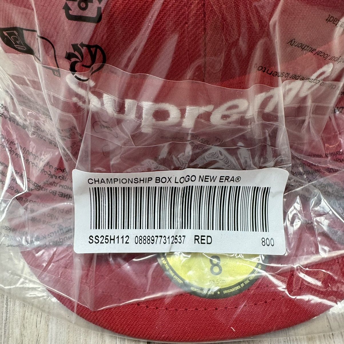 New Era × Supreme Supreme Championship Box Logo Fitted Hat Red Deadstock Size ONE SIZE - 6 Thumbnail