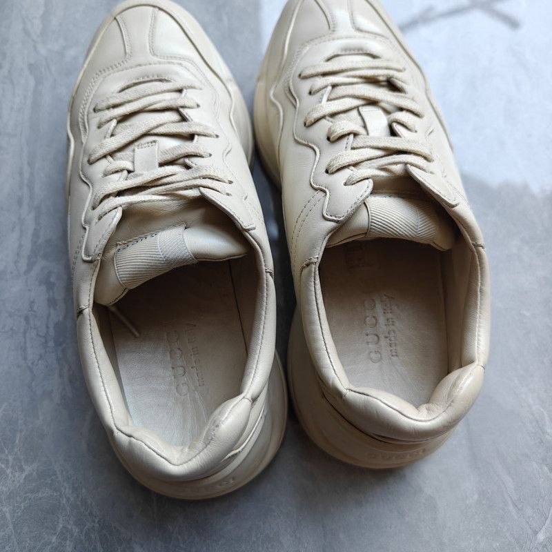 Gucci Gucci Rhython Leather Sneakers in Beige - Size US 8 / EU 41 - 4 Thumbnail