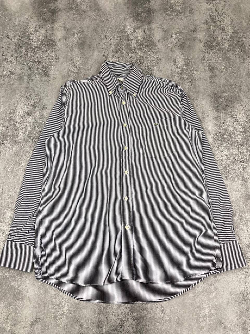 Lacoste Lacoste Men Cotton Shirt Blue White Striped Size S Size US S / EU 44-46 / 1 - 1 Thumbnail