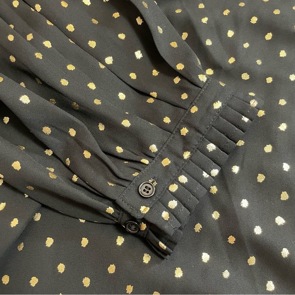 Other NWT New Lane Bryant Black Gold Polka Dots Blouse Size 22 Size 3XL / US 20-22 - 8 Thumbnail
