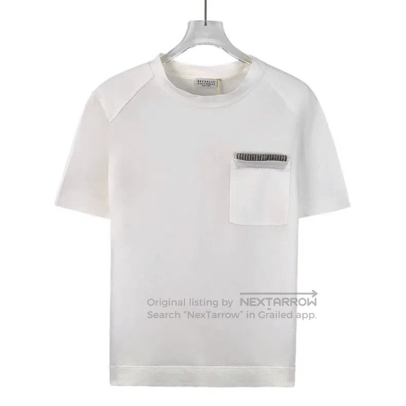 Brunello Cucinelli Brunello Cucinelli White pocket sequined cotton round-neck Size XS / US 0-2 / IT 36-38 - 1 Thumbnail