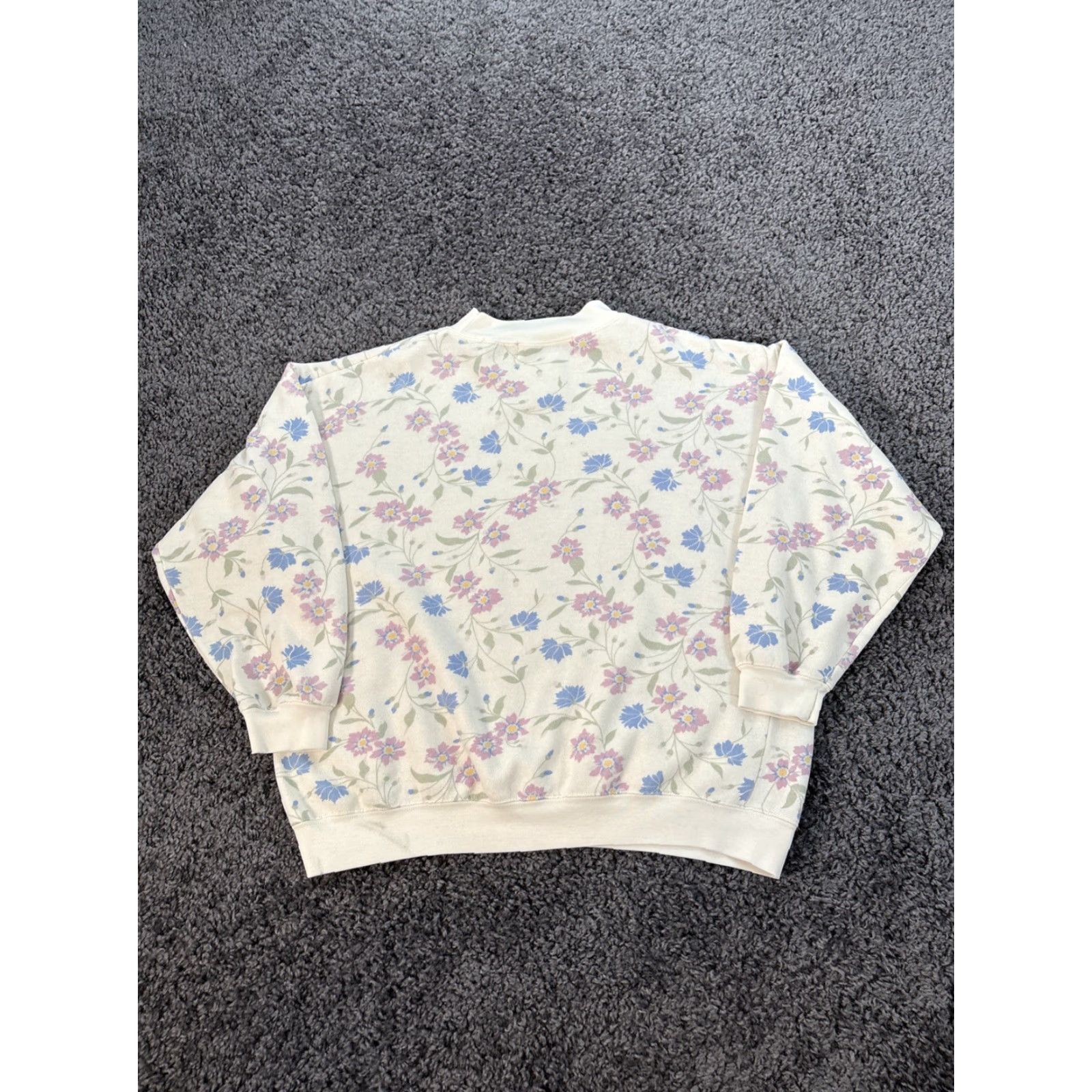 Vintage VINTAGE Pacer Sweatshirt Womens Medium Floral Pastel Grandma Cottage 80s Size M / US 6-8 / IT 42-44 - 5 Thumbnail