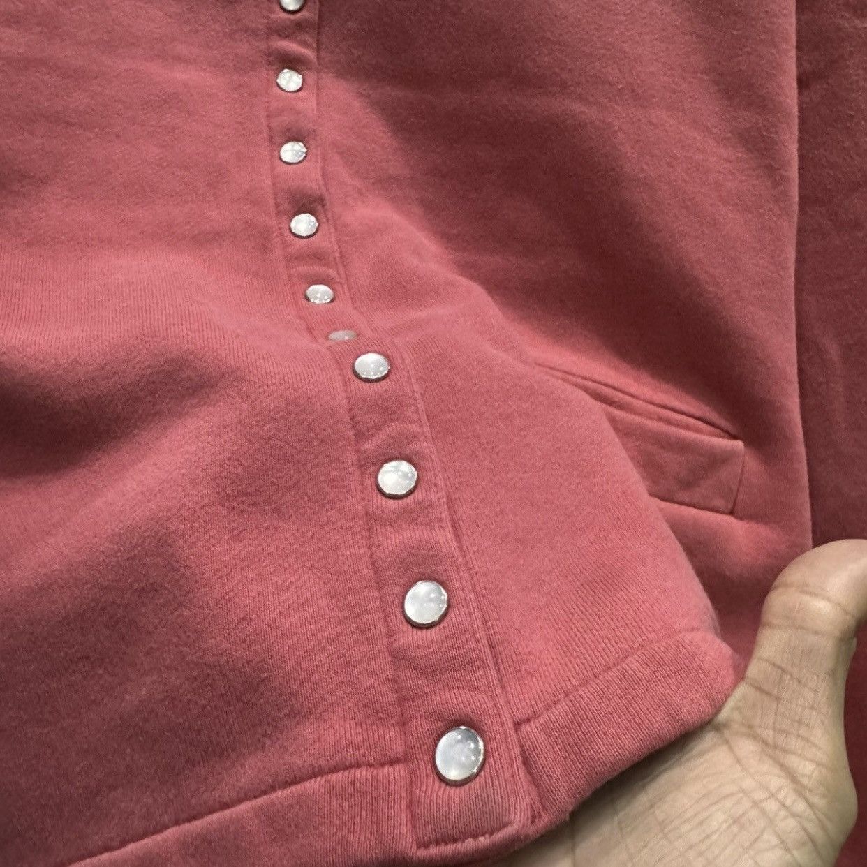 agnes b. Vintage Agnes B Paris Cotton Fleece Snap Button Cardigan Size XS / US 0-2 / IT 36-38 - 3 Thumbnail