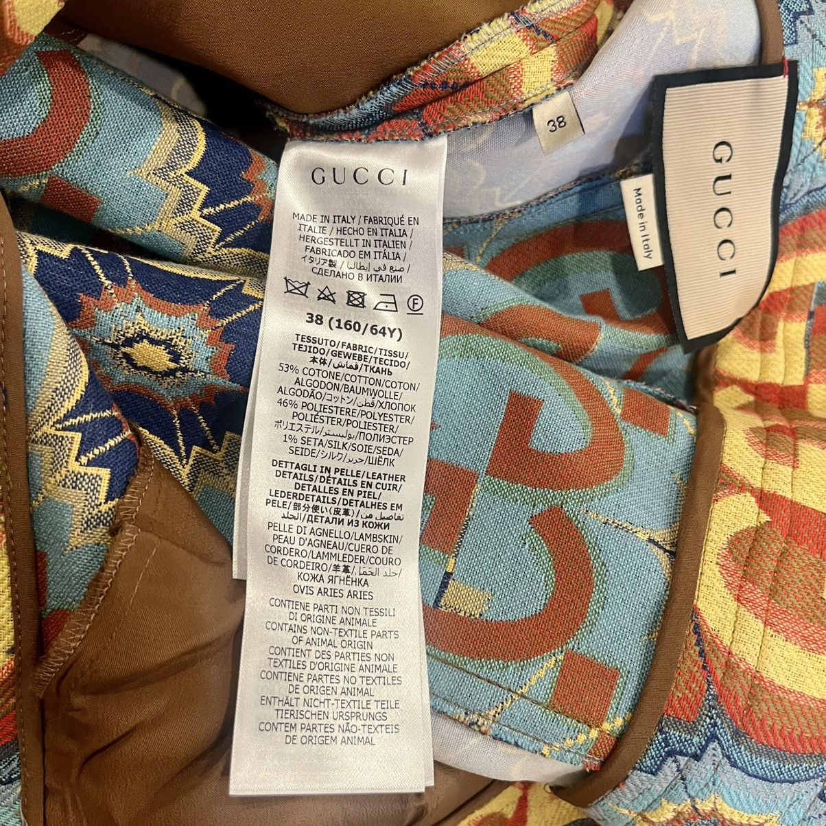 Gucci $2950 Gucci Psychedelic GG Logo With Leather Detail Trousers Size 26" / US 2 / IT 38 - 12 Thumbnail