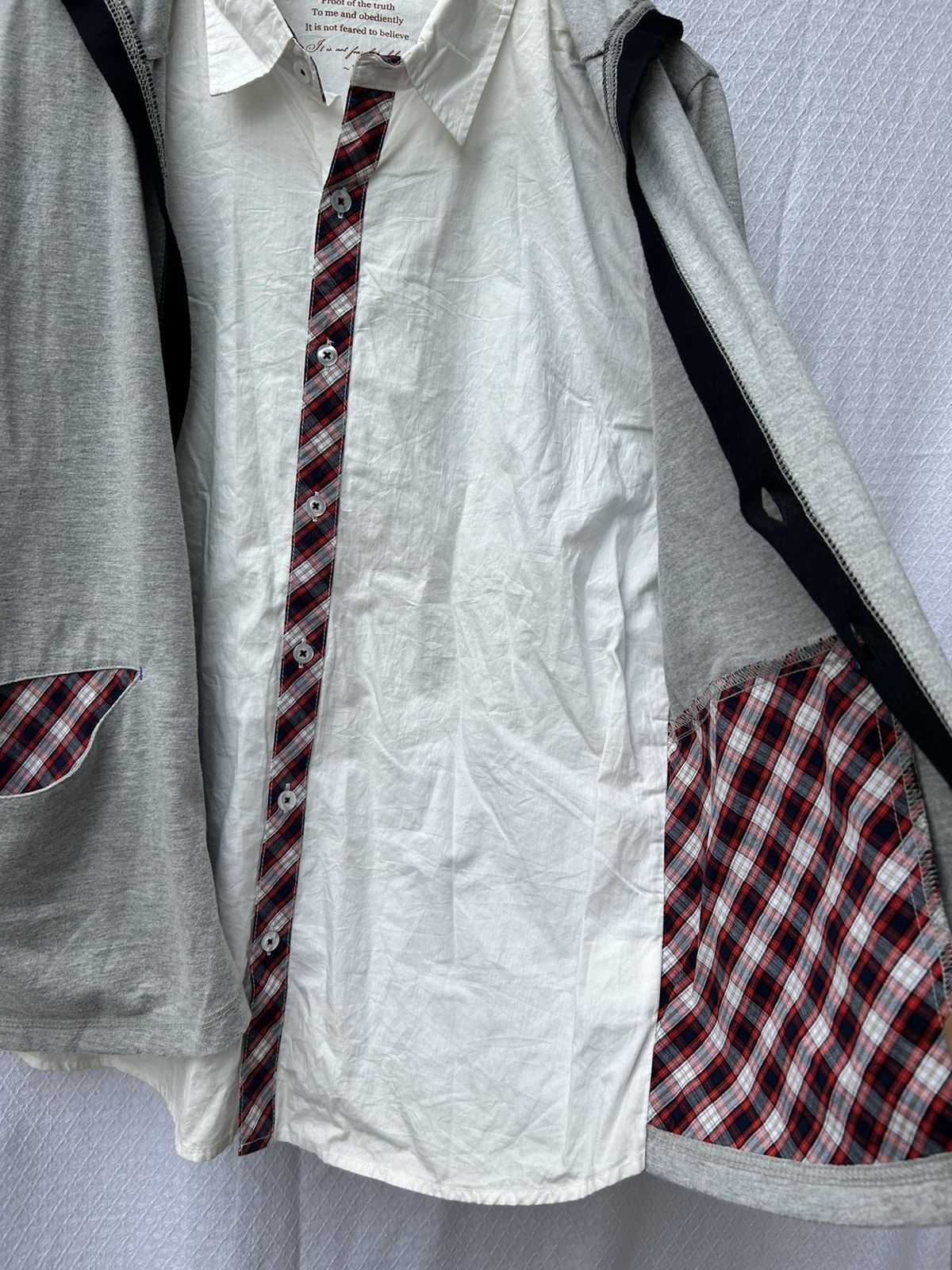 Japanese Brand Double layers slippin and slidin with hoodie plaid shirt Size US L / EU 52-54 / 3 - 6 Thumbnail