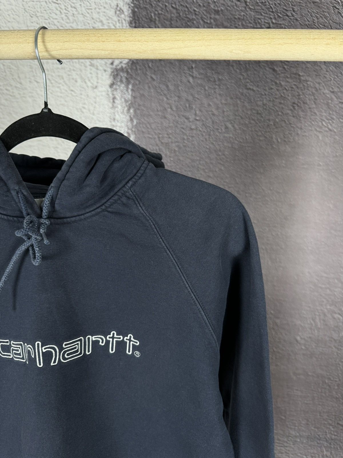 Carhartt × Vintage Carhartt vintage big embroidered logo blue hoodie Size L / US 10 / IT 46 - 5 Thumbnail