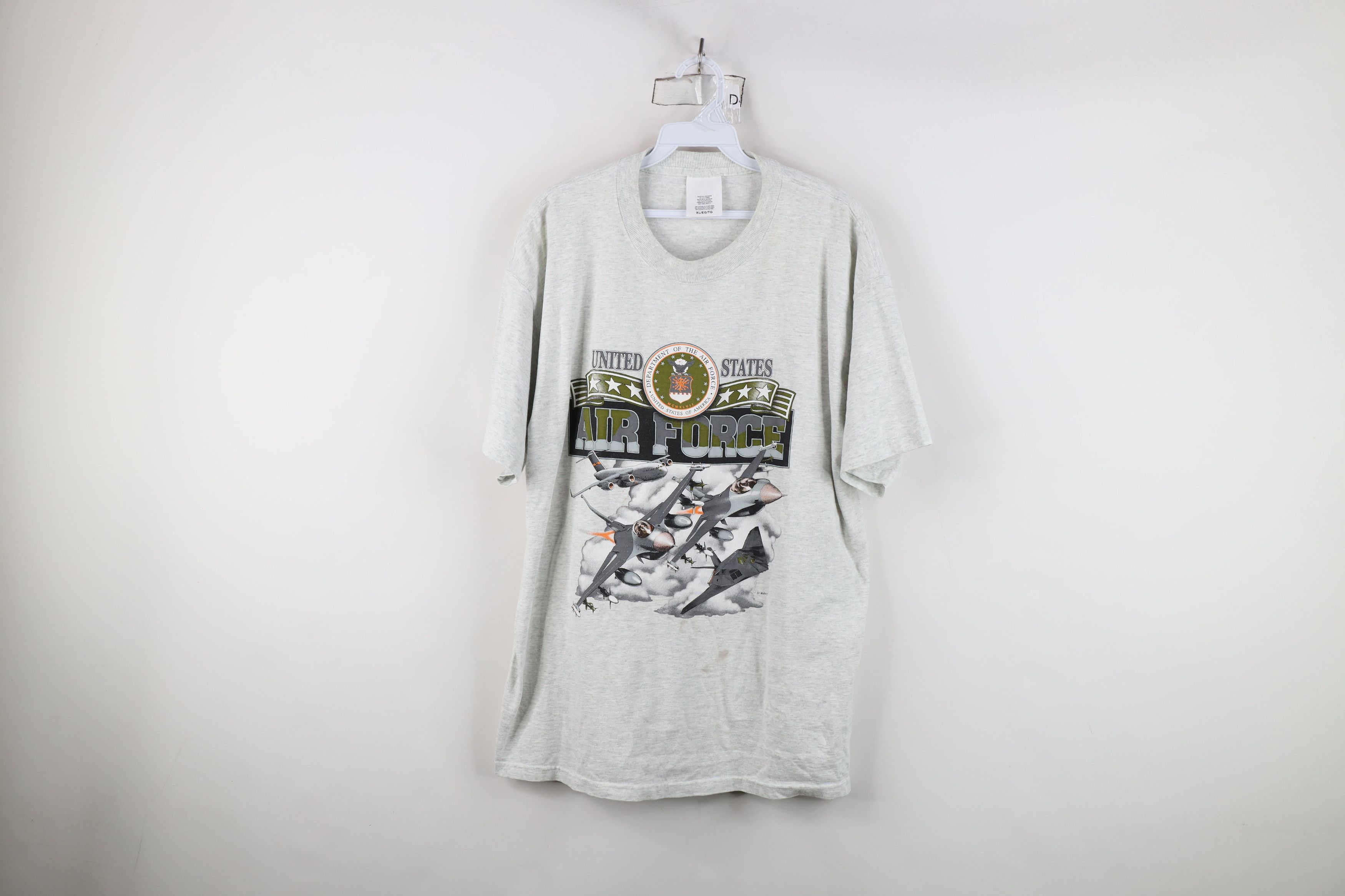 Vintage Vintage 90s United States Air Force Jet Planes T-Shirt Gray Size US XL / EU 56 / 4 - 1 Thumbnail