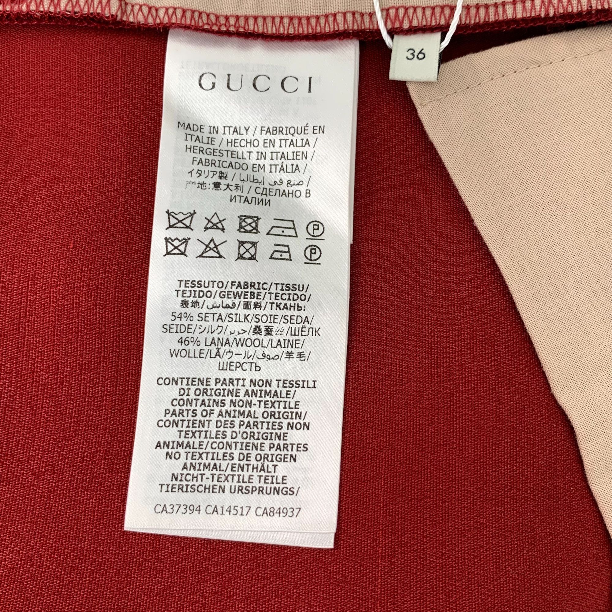 Gucci Gucci Red Silk Casual Suit Trousers (XS) Size 33" - 3 Thumbnail