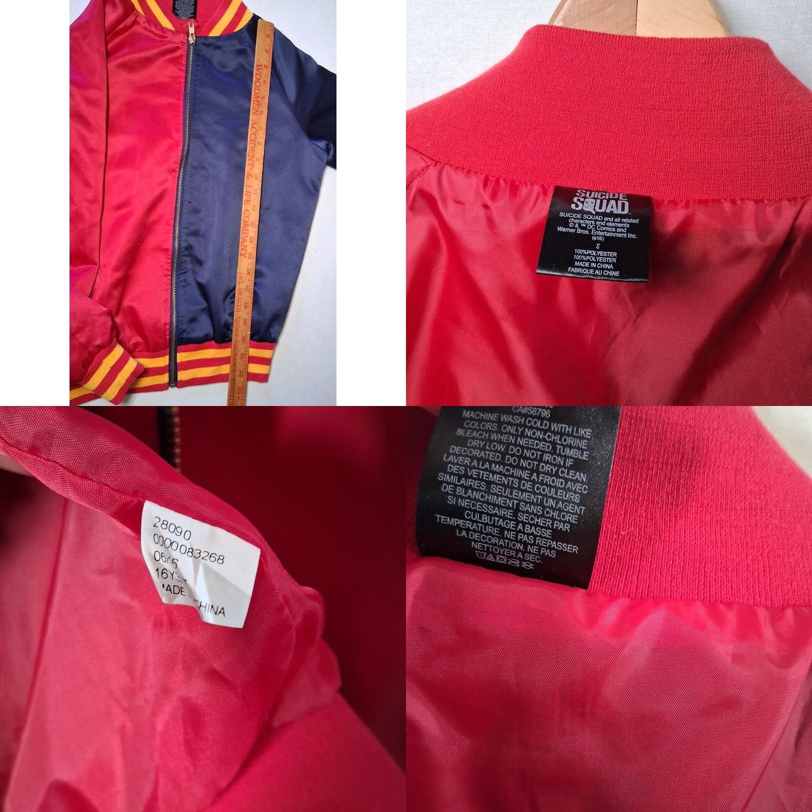 Vintage VINTAGE Batman Harley Quinn Property Of Joker Satin Bomber Jacket S Red Blue DC Comics Size S / US 4 / IT 40 - 8 Thumbnail