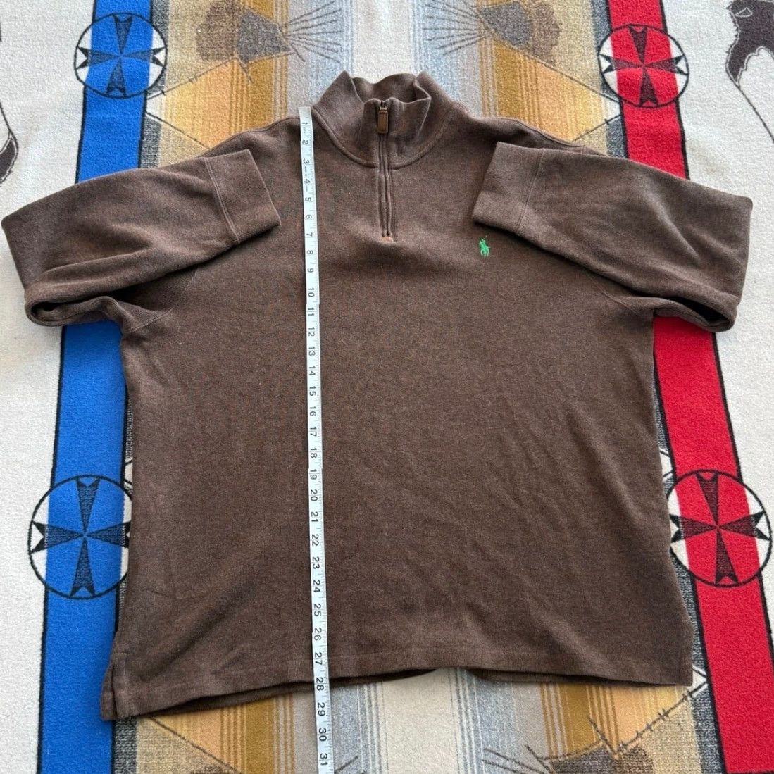 Polo Ralph Lauren VINTAGE Polo Ralph Lauren Mens Polo 1/4 Zip Pullover Sweater XL Brown Embroidered Preppy Size US XL / EU 56 / 4 - 6 Thumbnail