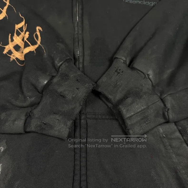 Balenciaga Balenciaga Buddha Letter Logo Zip-Up Hoodie with Tie-Dye a Size US XL / EU 56 / 4 - 4 Thumbnail