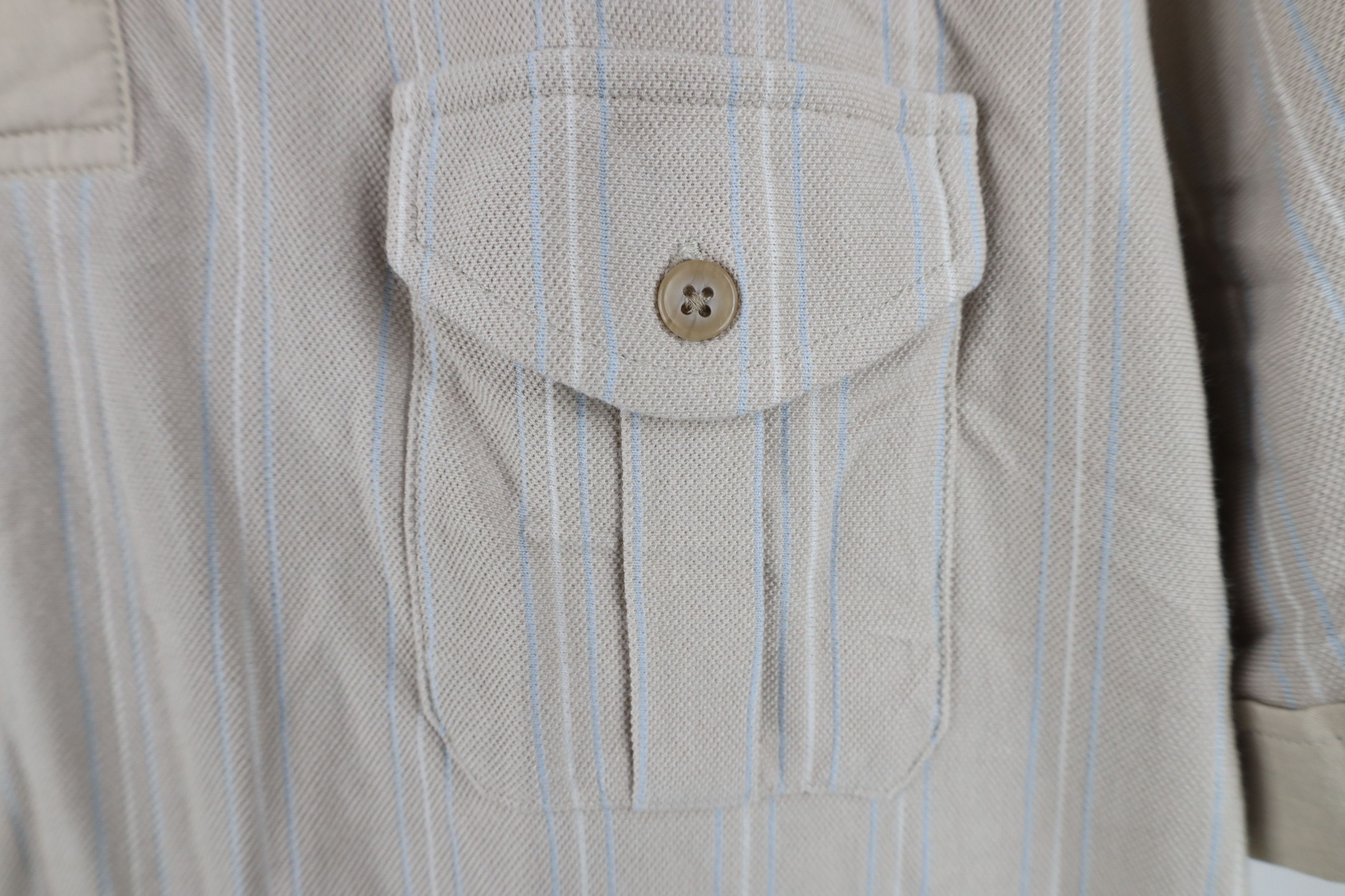 Vintage Vintage Streetwear Cotton Striped Button Down Polo Shirt Size US L / EU 52-54 / 3 - 4 Thumbnail