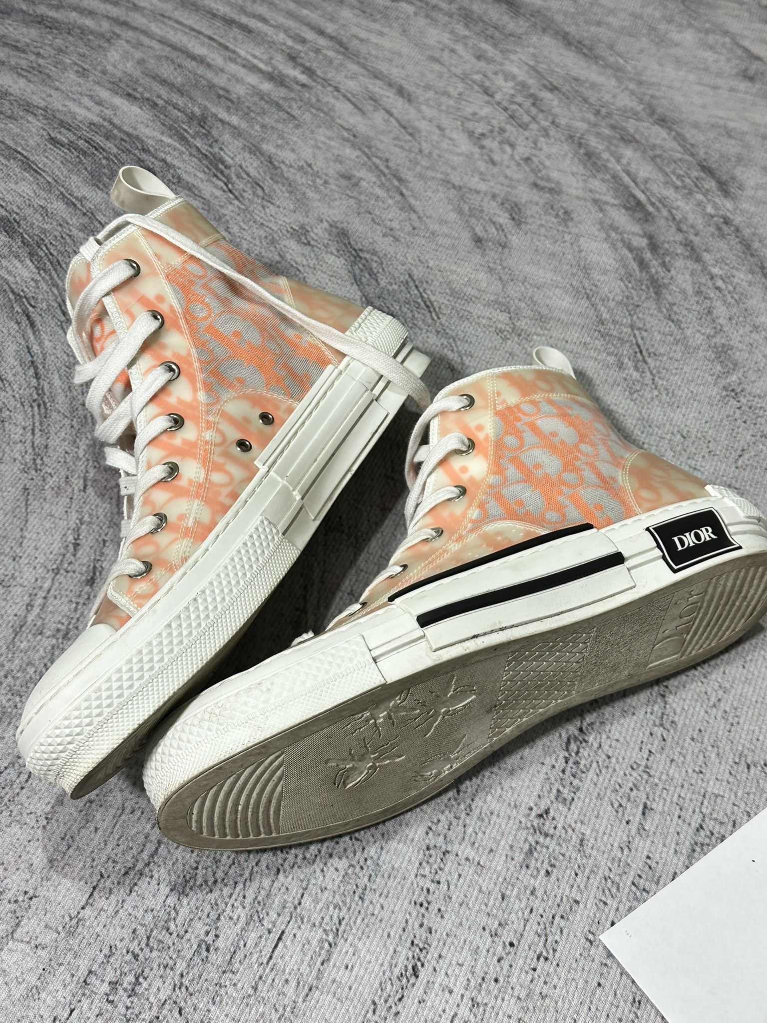Dior Dior B23 High-top Oblique Sneakers Canvas Orange Monogram Size US 9.5 / EU 42-43 - 6 Thumbnail