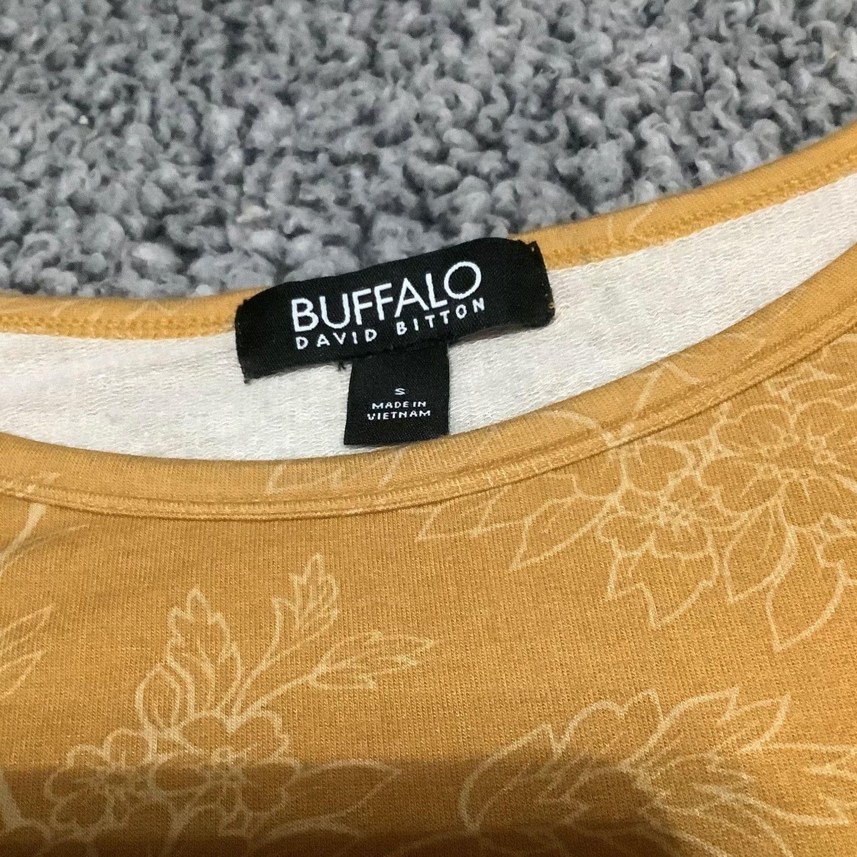 Buffalo David Bitton Buffalo David Bitton Women Shirt S Dolman Top Yellow Knit Short Sleeve Round Neck Cotton? Wait. Size S / US 4 / IT 40 - 4 Thumbnail