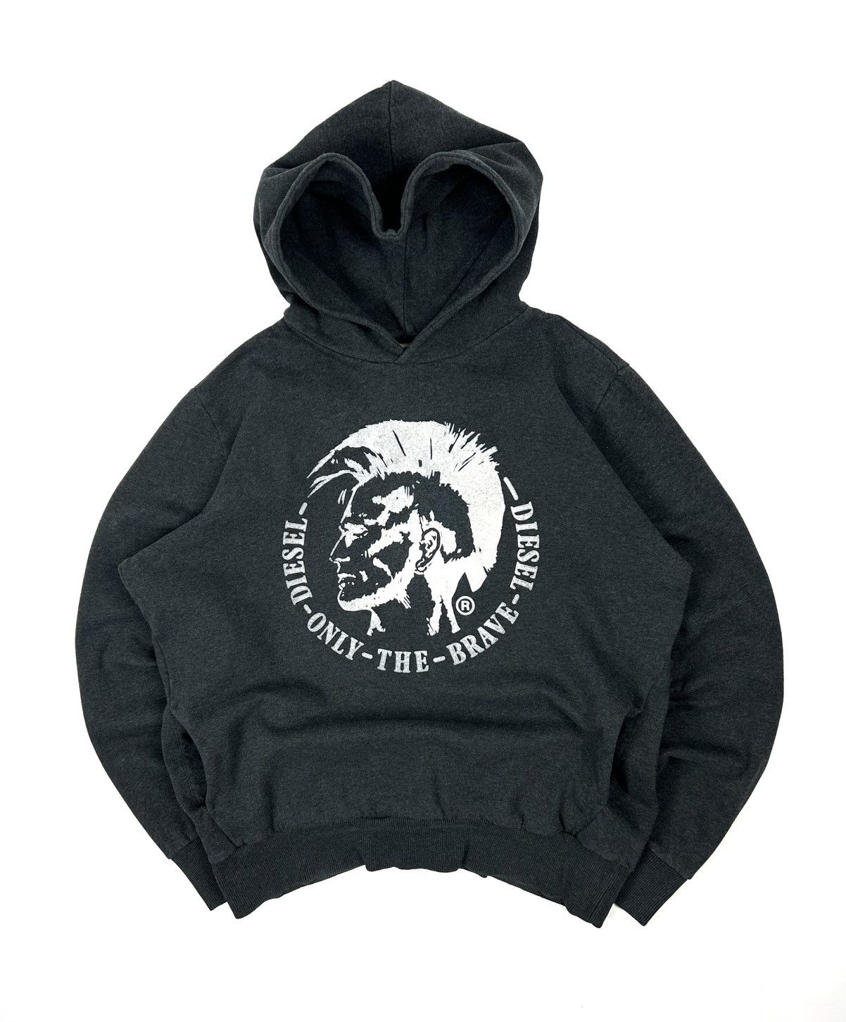 Diesel Vintage Diesel Hoodie Big Punk Head Print Grey Rock Xl Y2K Size US XL / EU 56 / 4 - 1 Thumbnail