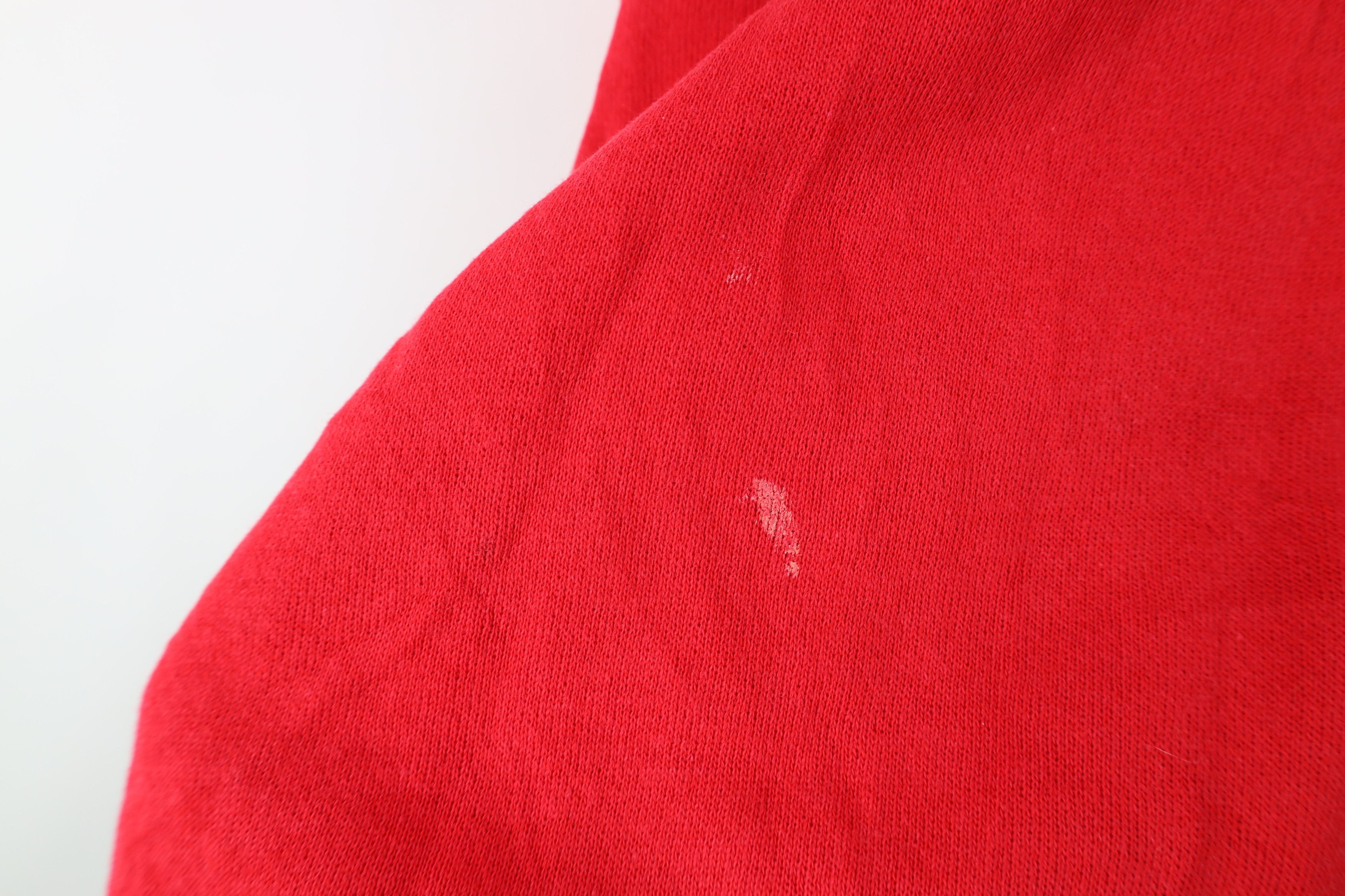Vintage Vintage 70s 80s Streetwear Raglan Sweatshirt Cherry Red USA Size L / US 10 / IT 46 - 6 Thumbnail