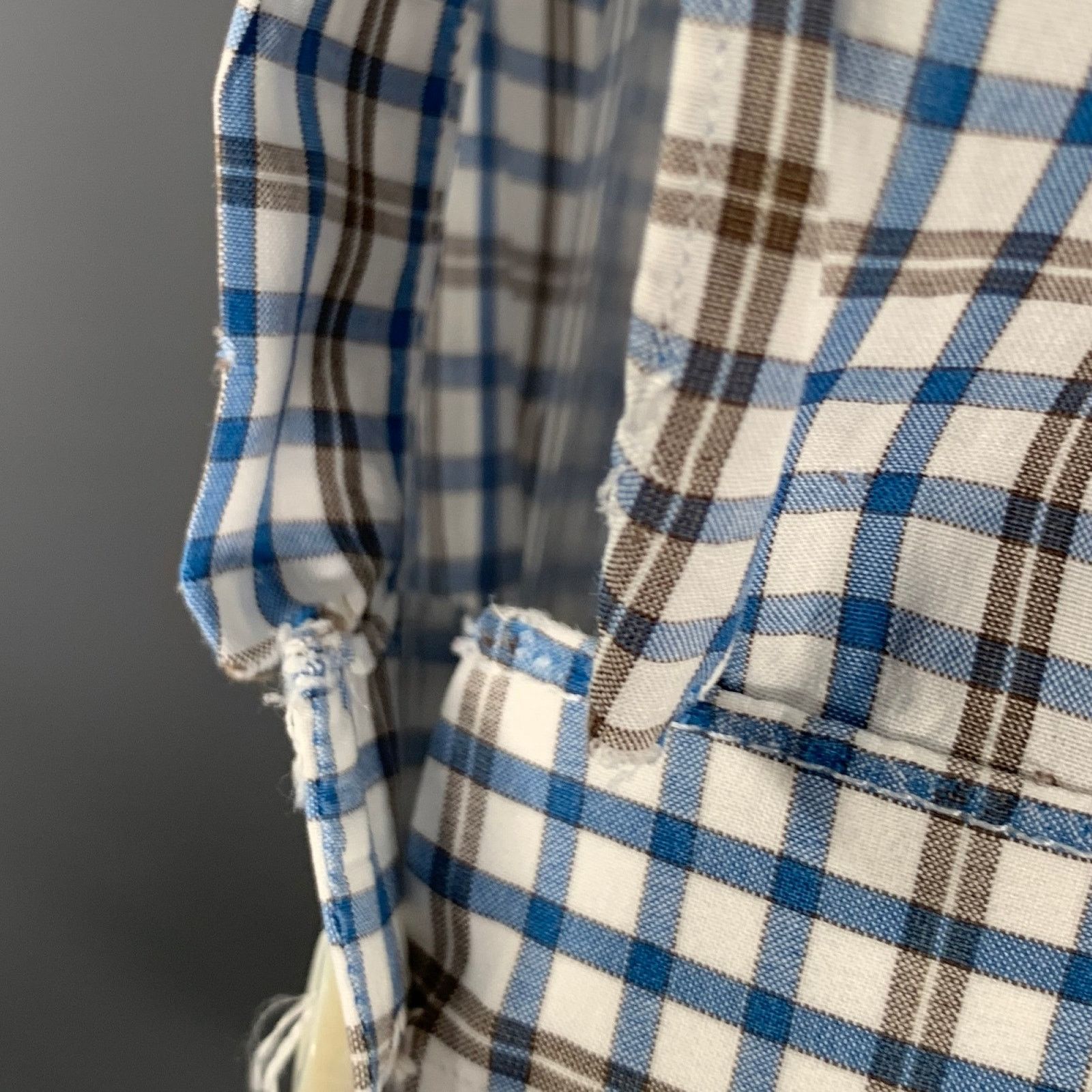 Isaia Multi Color Plaid Cotton Spread Collar Long Sleeve Shirt Size US M / EU 48-50 / 2 - 7 Thumbnail