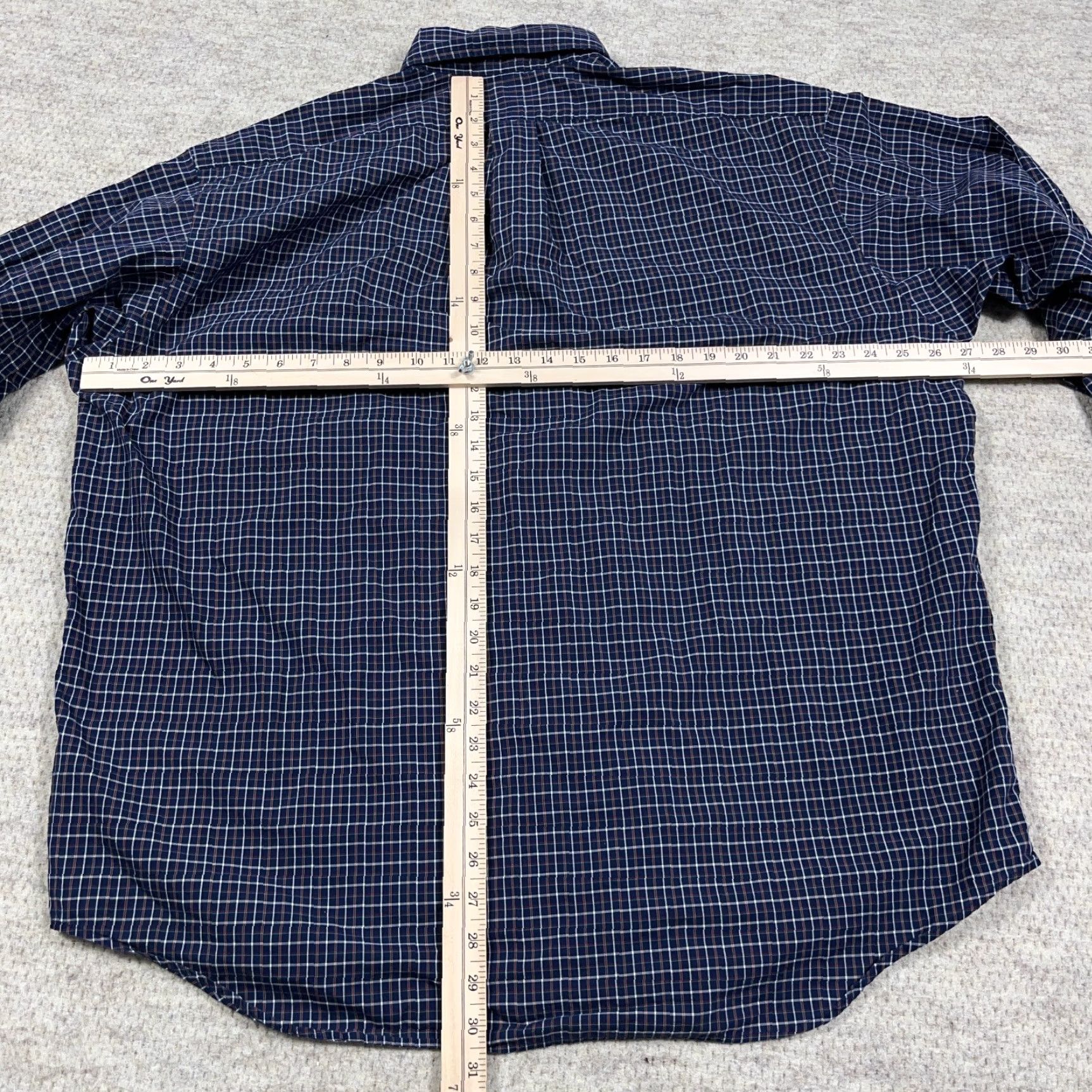 Ralph Lauren Ralph Lauren Shirt Men XL Navy Blue Plaid Button Up Blake Poplin Dress Adult Size 46R - 6 Thumbnail