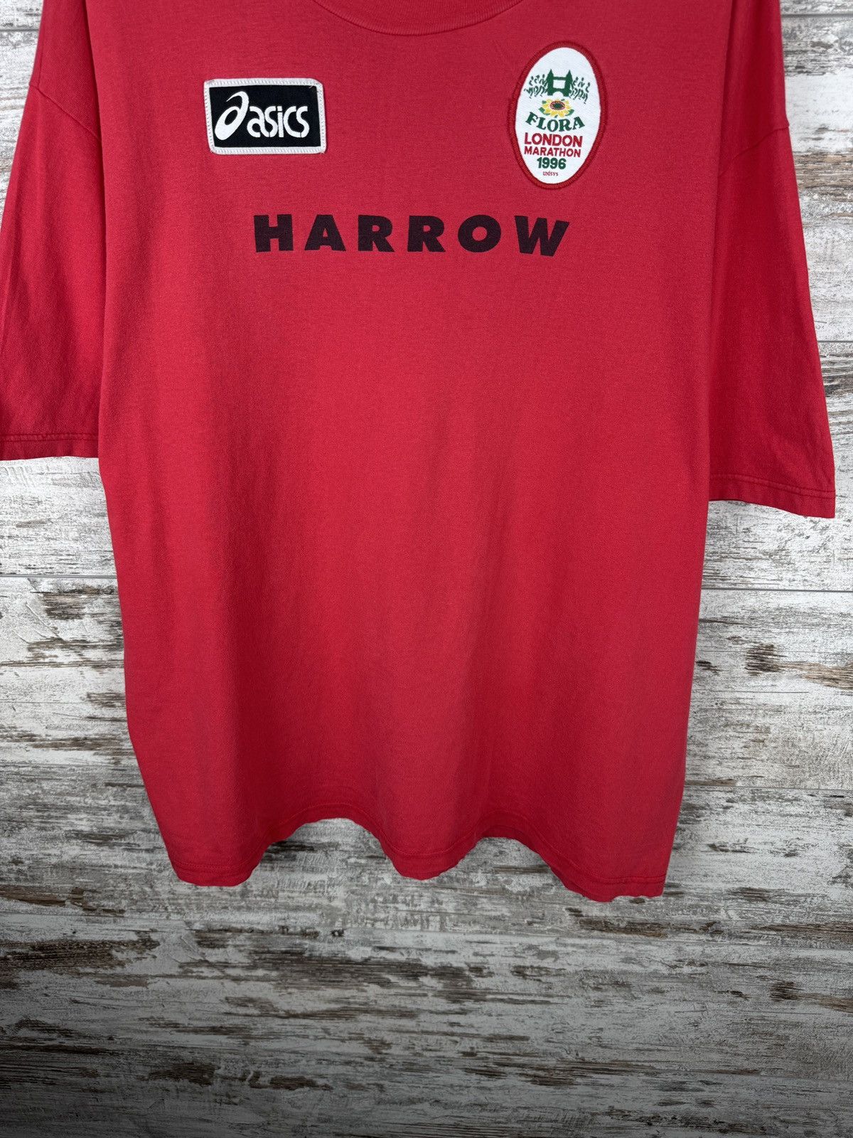 Asics Mens Vintage ASICS Flora London marathon harrow T-shirt tee Size US XL / EU 56 / 4 - 4 Thumbnail