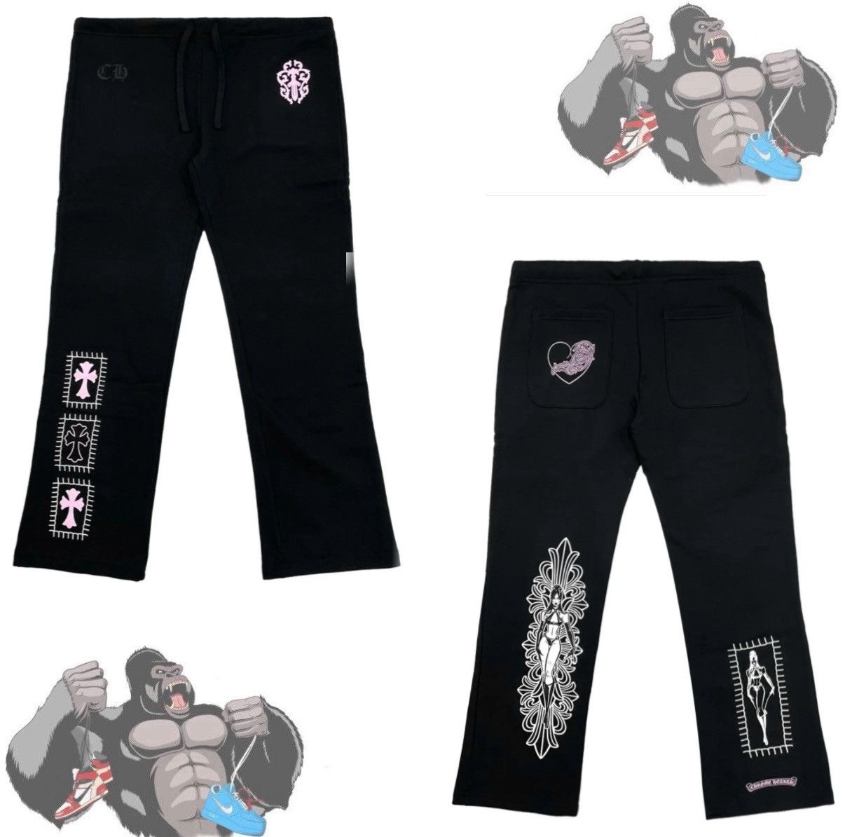 Chrome Hearts × Deadly Doll Chrome Hearts Deadly Doll Sweatpants Size US 34 / EU 50 - 1 Thumbnail