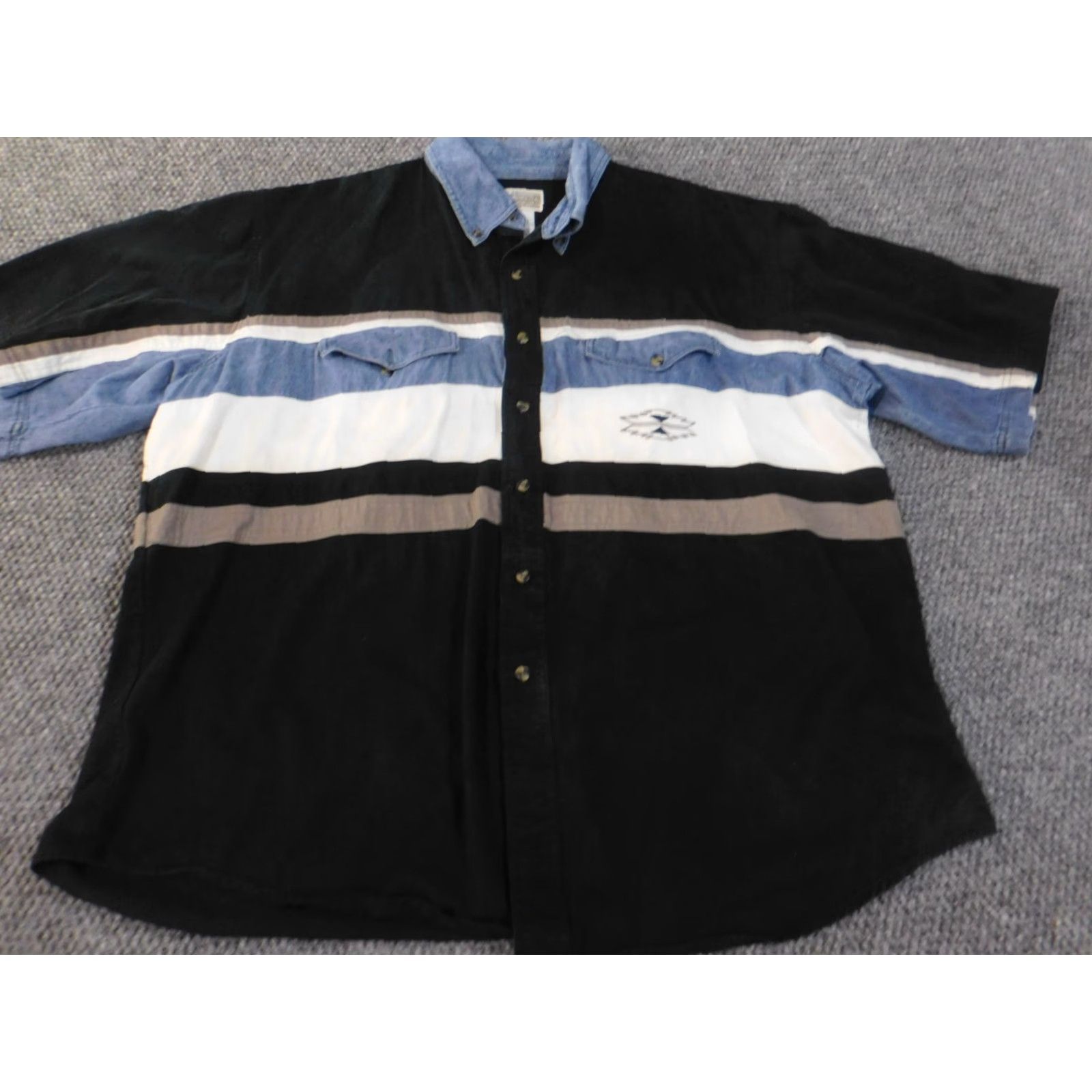 Express Express Rider Western Shirt XXL Black Button Up Denim Mens Tribal Cowboy Shirt Size US XXL / EU 58 / 5 - 4 Thumbnail