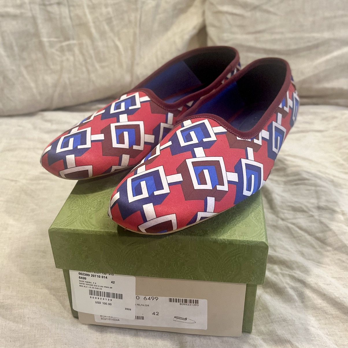 Gucci silk slipper deals