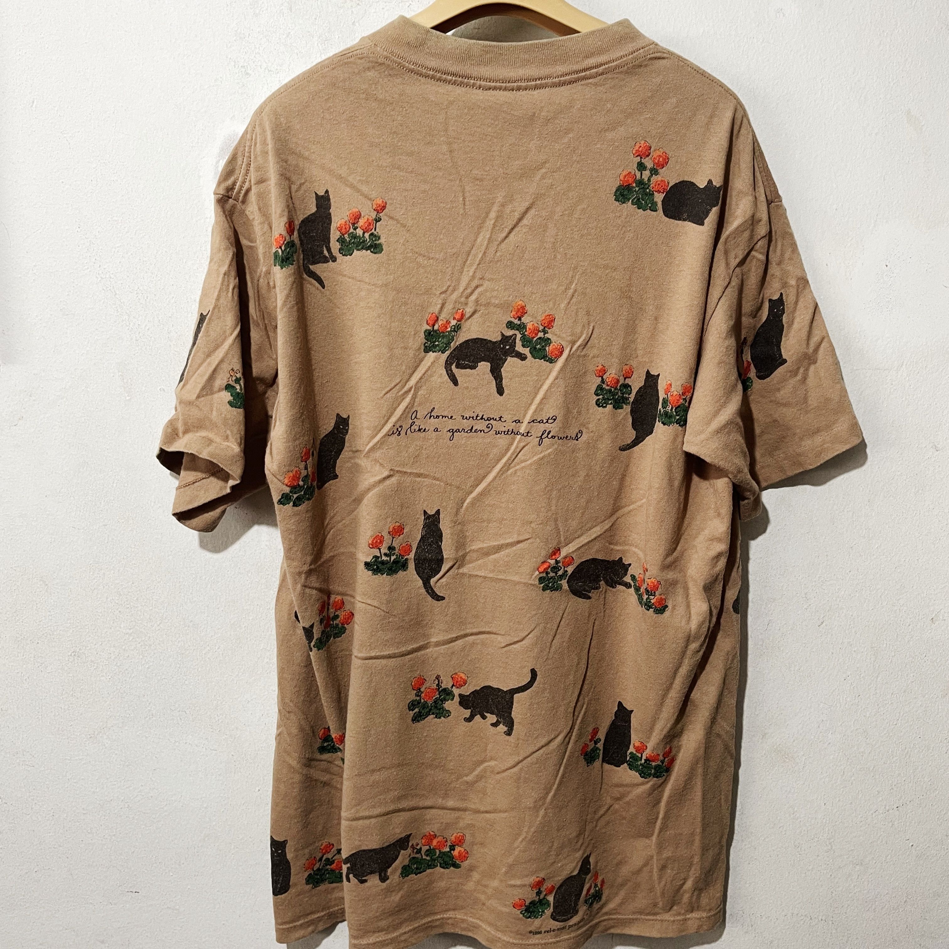 Arts & Science × Vintage Vintage 90s Cat Shirt Size US L / EU 52-54 / 3 - 4 Thumbnail